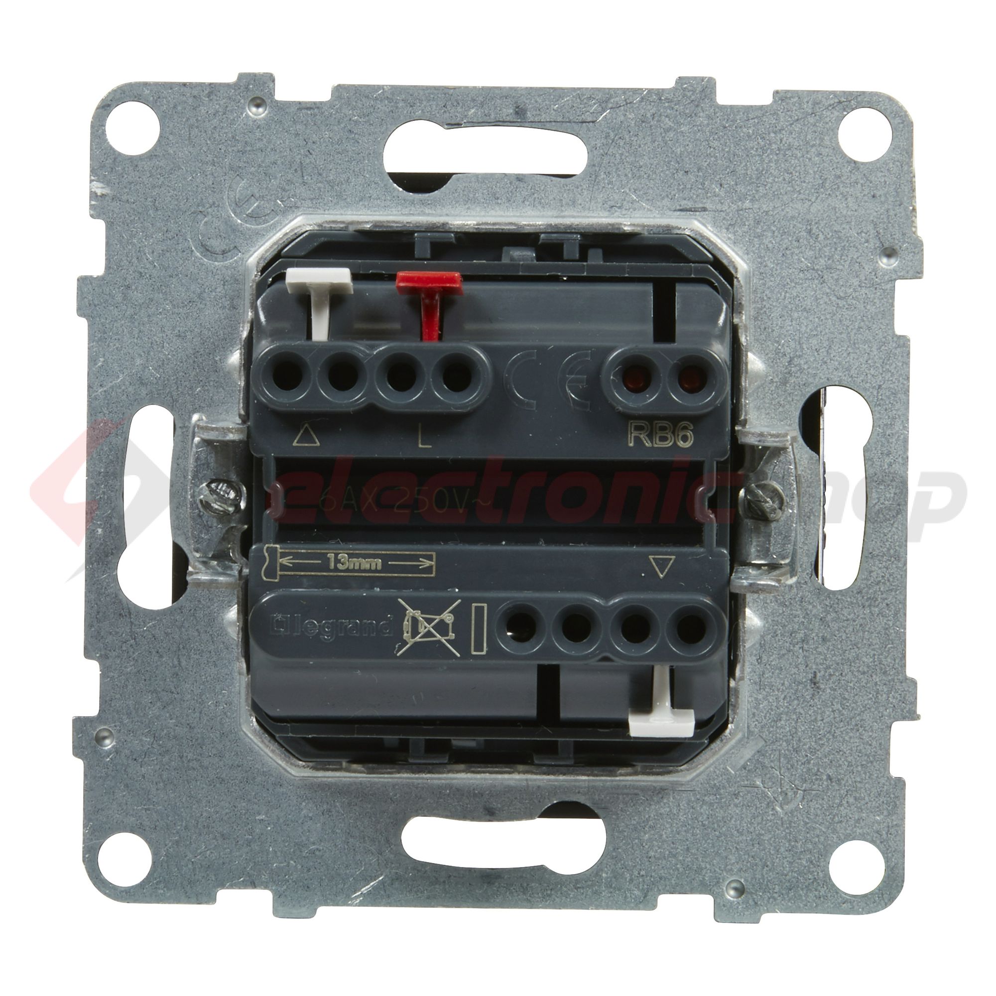 Suno redőnymozgató 1P betét közp. fedéllel R105 1P kapcsoló billentyűs fekete műanyag LEGRAND - 721439