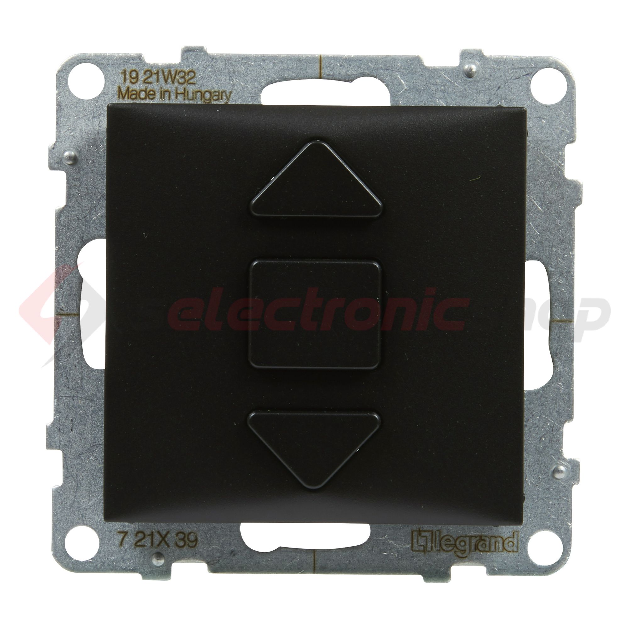 Suno redőnymozgató 1P betét közp. fedéllel R105 1P kapcsoló billentyűs fekete műanyag LEGRAND - 721439