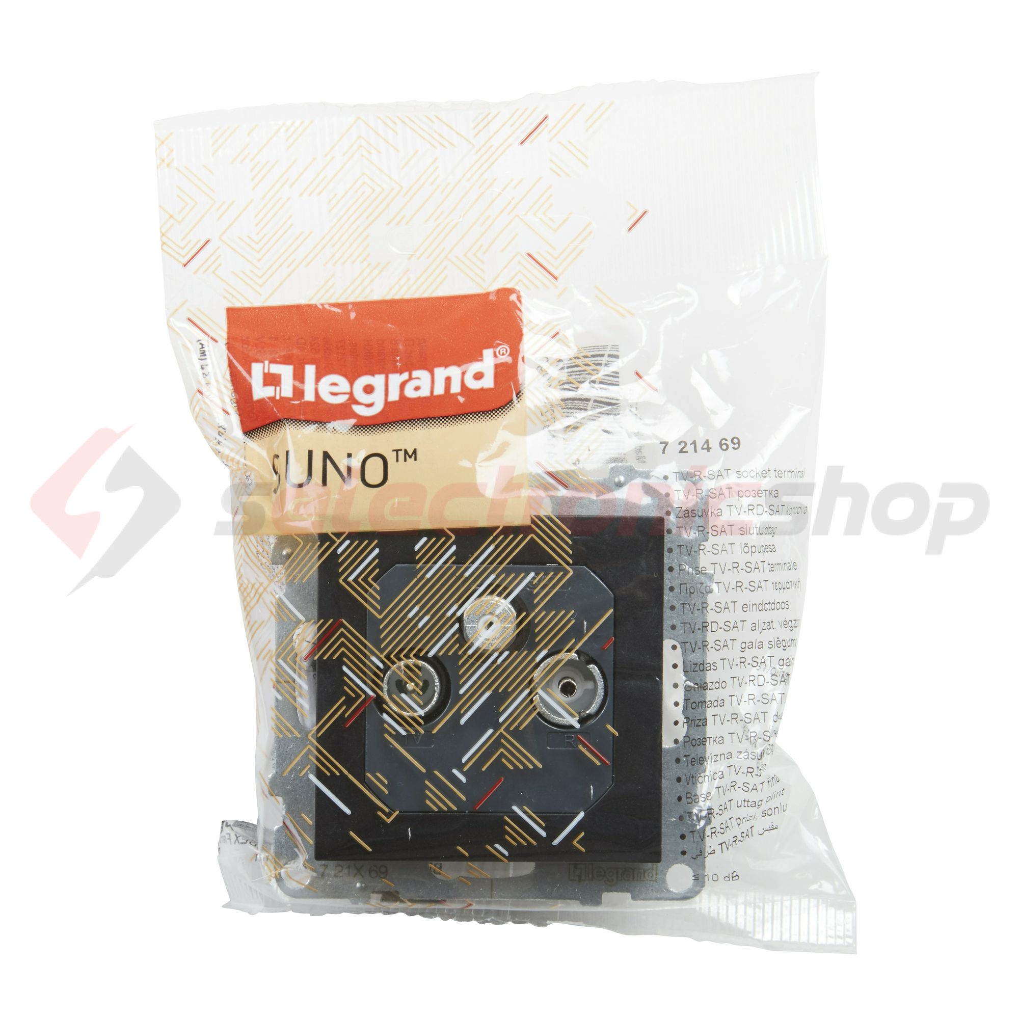Suno TV-R-SAT 3-kimenet végzáró süllyesztett 10dB/860MHz fekete 10dB/2150MHz LEGRAND - 721469