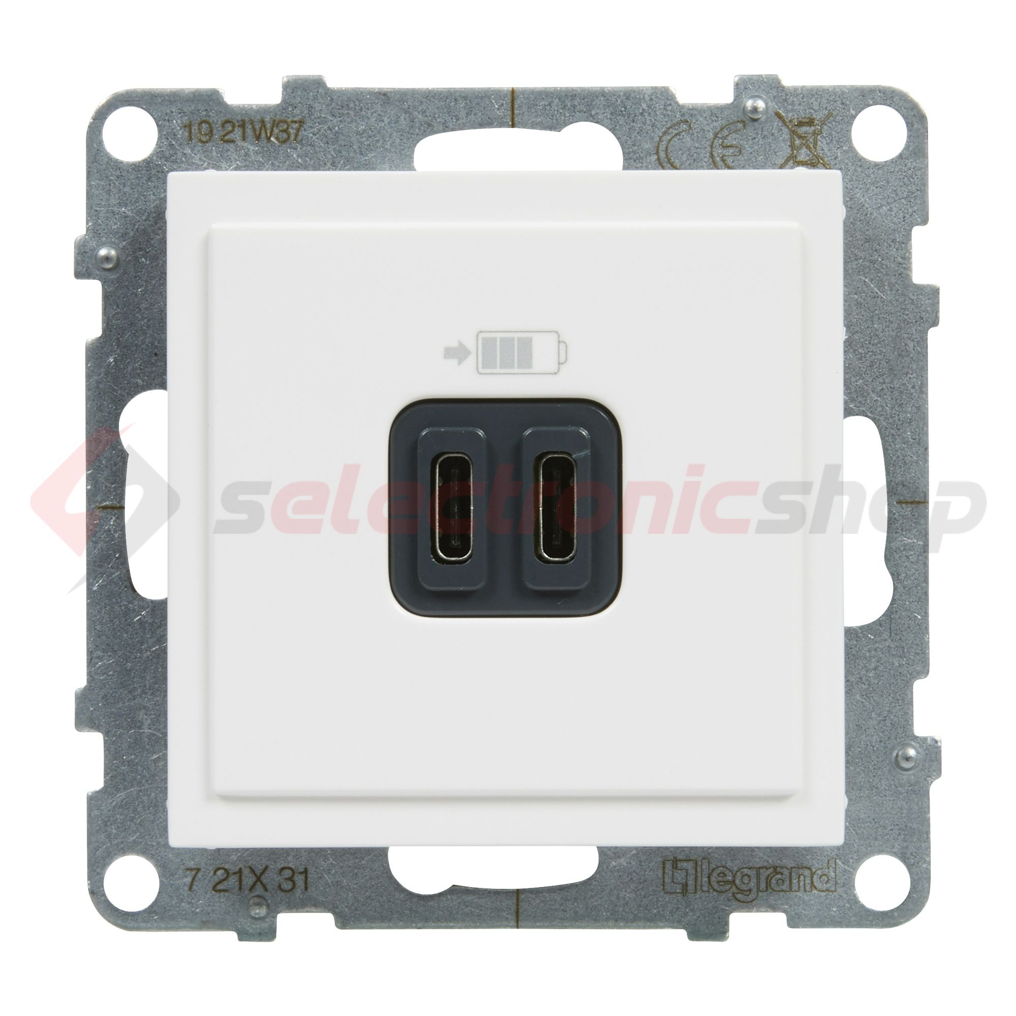 Suno USB töltőaljzat C+C 3000mA/ 5V süllyesztett fehér IP20 LEGRAND - 721131