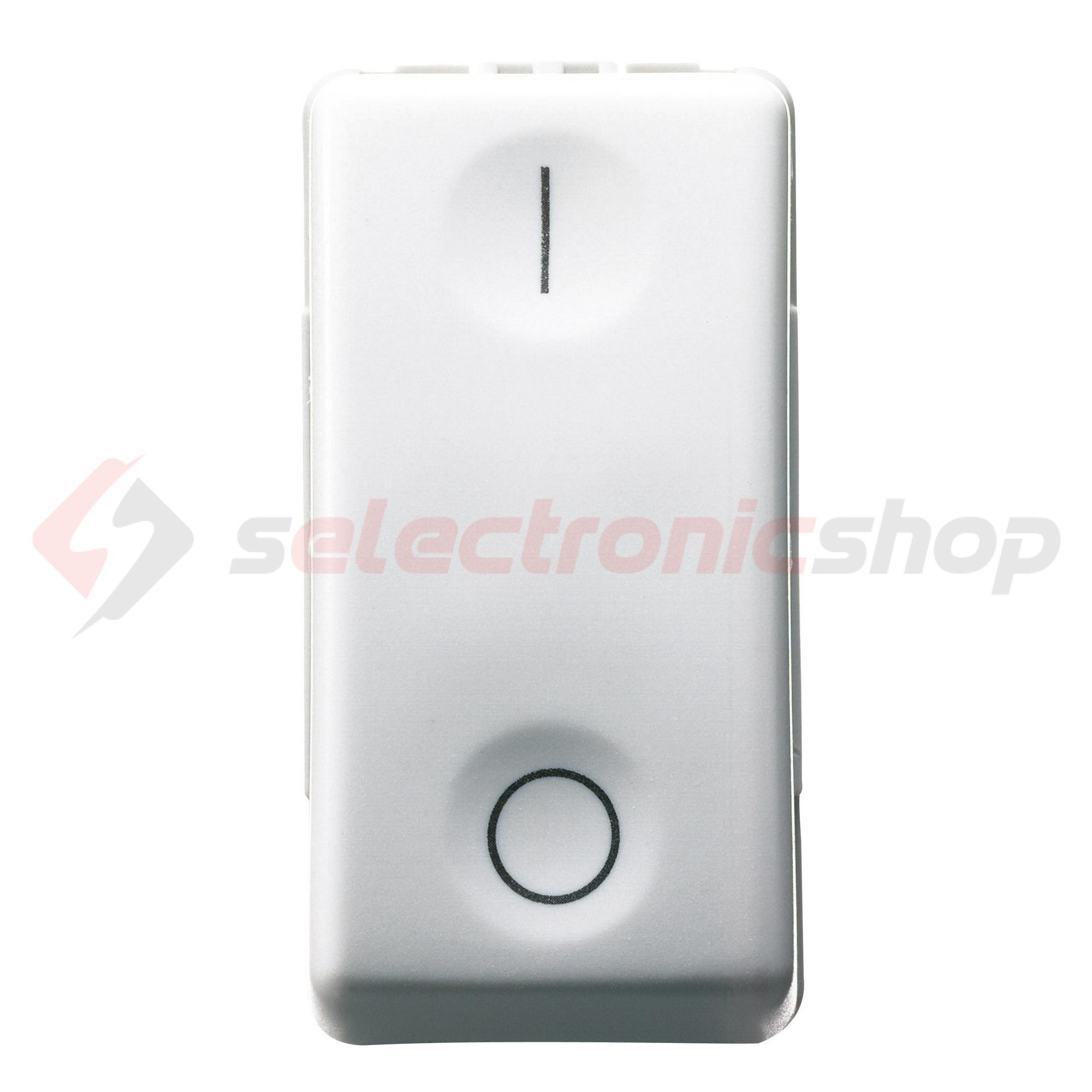 System 102 2P kapcsoló moduláris 1M fehér beépített csavaros IP41 billentyű/gomb GEWISS - GW20503