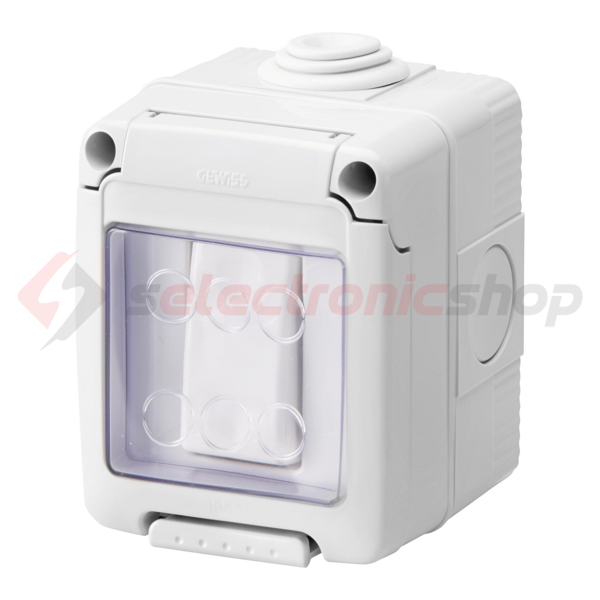 System nyomó N101 védett betét komplett házban szürke falonkívüli csavaros IP55 27Combi GEWISS - GW27835