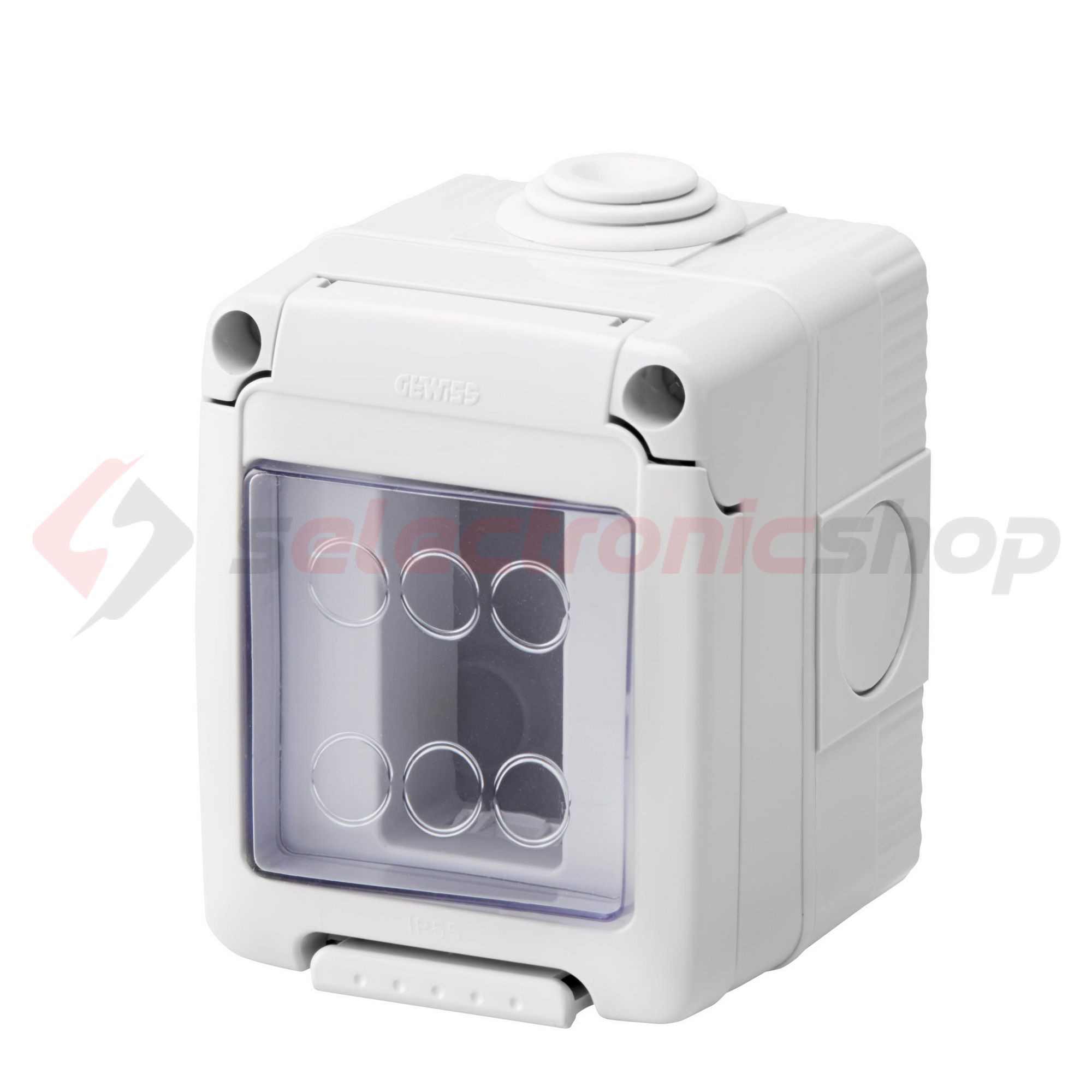 System szerelvénydoboz átlátszó ajtóval 1M 1-egység függőleges szürke műanyag IP55 27Combi GEWISS - GW27041