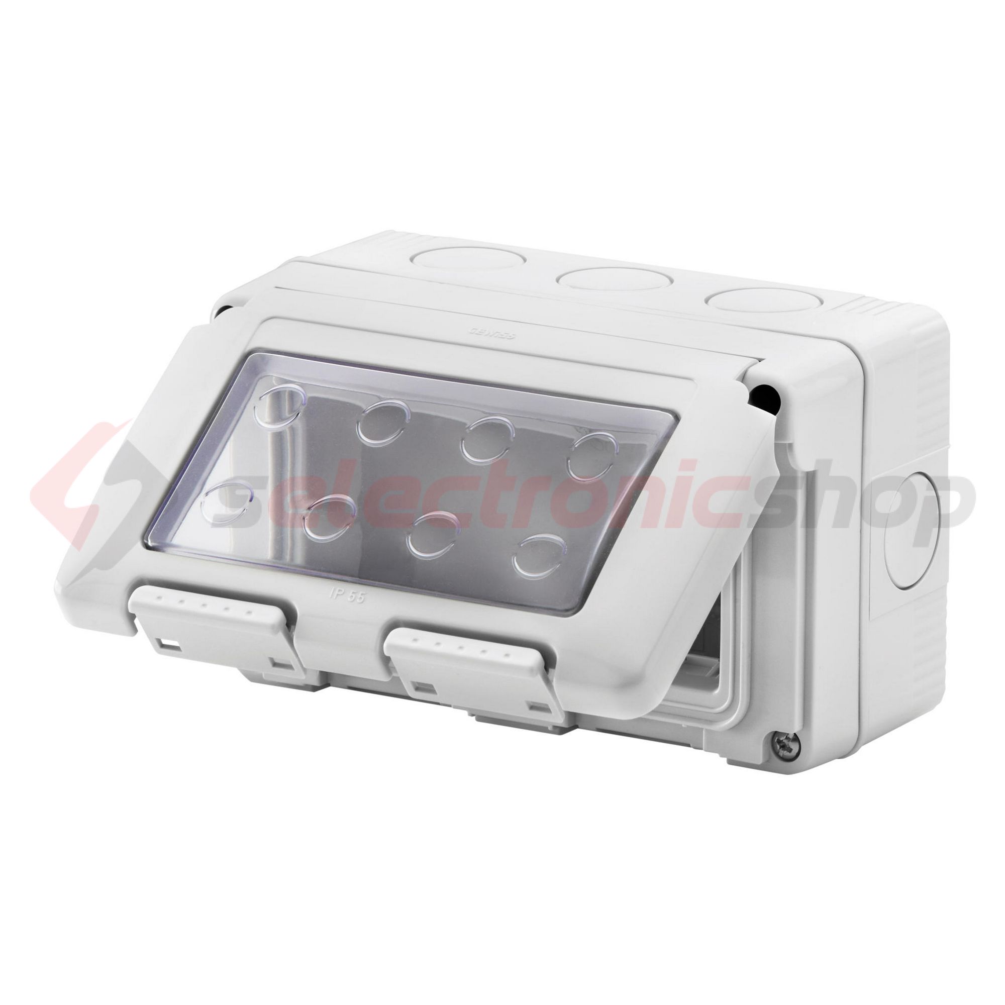 System szerelvénydoboz átlátszó ajtóval 4M 1-egység függőleges szürke műanyag IP55 27Combi GEWISS - GW27044