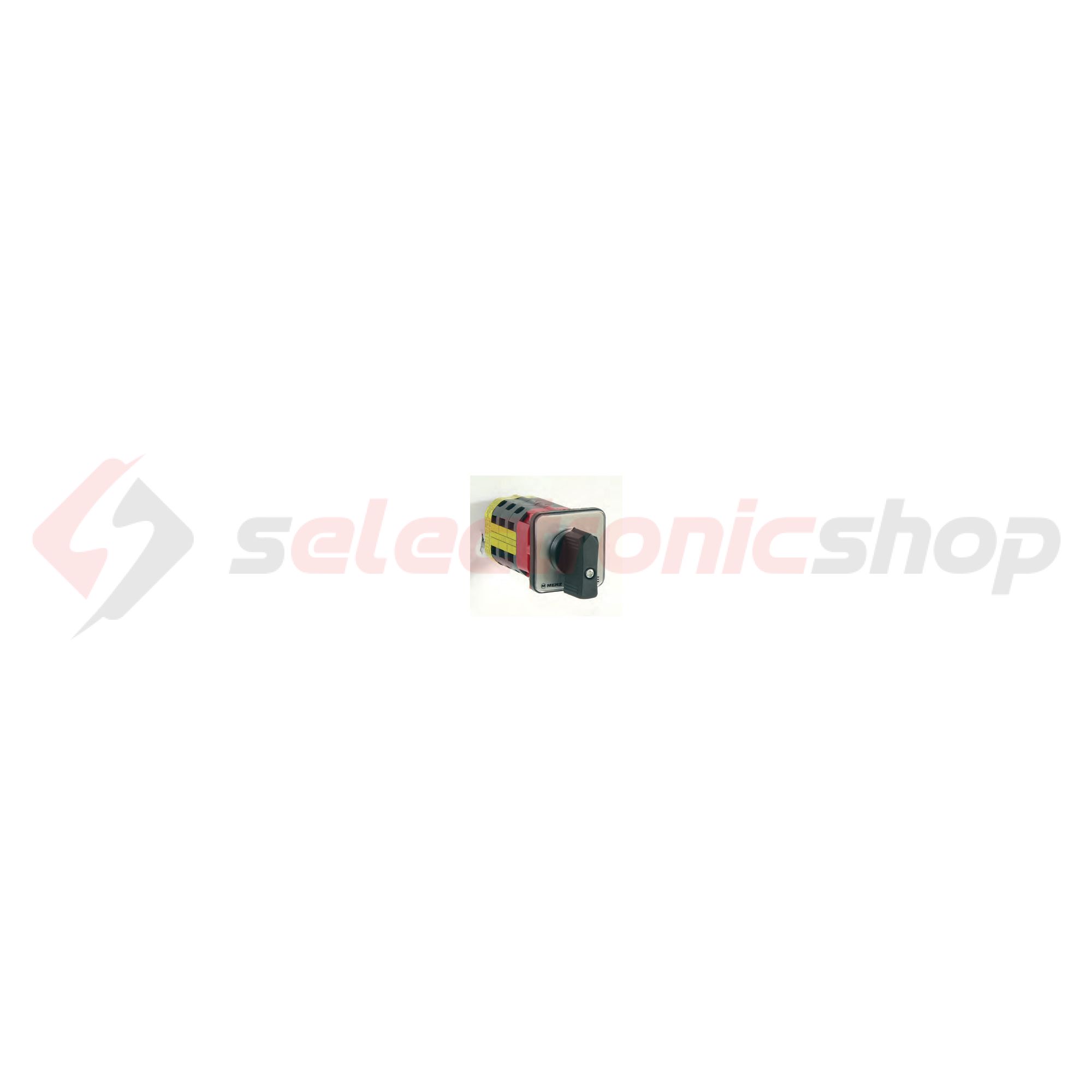 Szakaszoló be-ki kapcsoló 20A 3P 5.5kW/400VAC-3 fix fekete rövid forgatókaros A 105/6.0200 MERZ - MZ12007