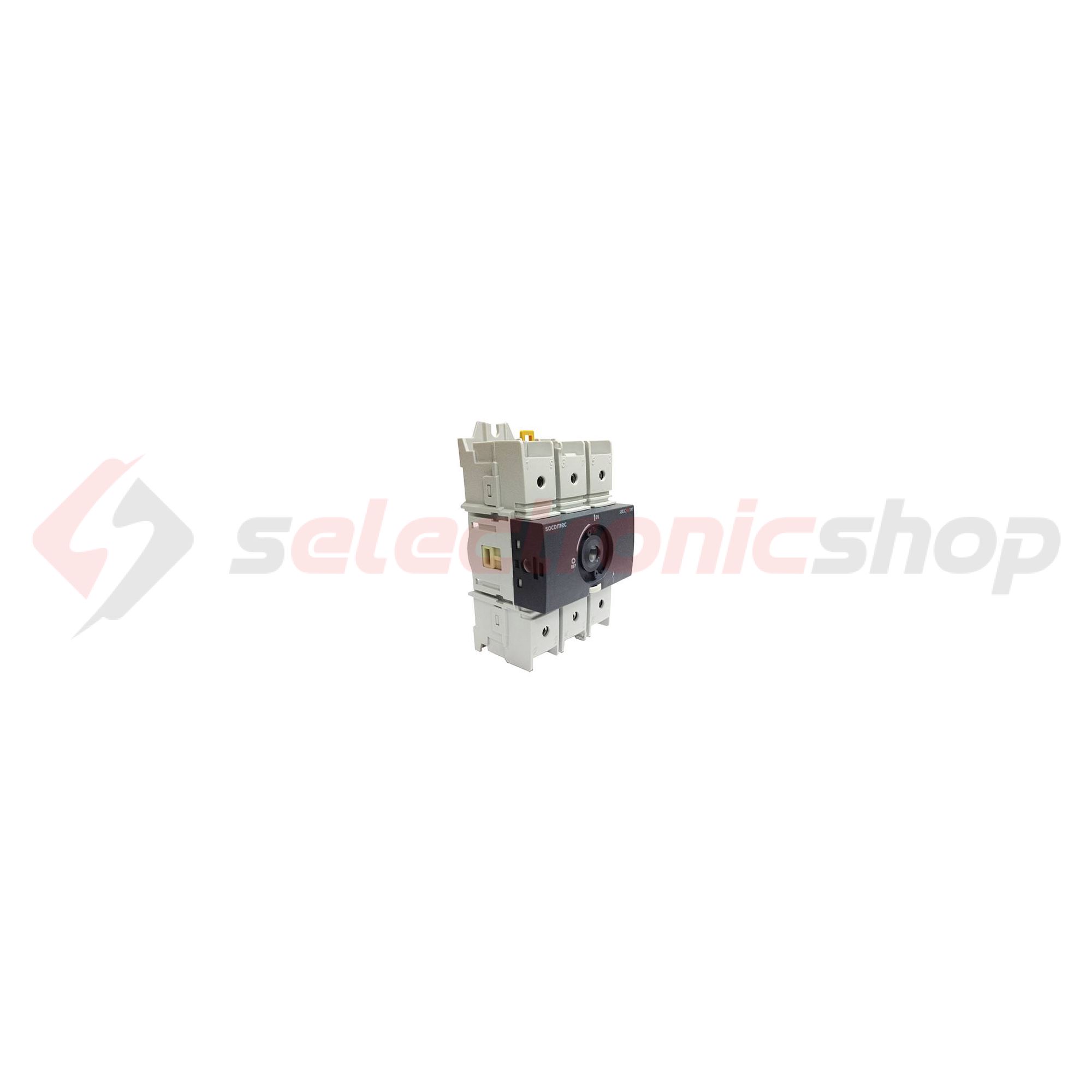 Szakaszoló be-ki kapcsoló alapkészülék 100A 3P ráépíthető sorolható fix Sirco M3 SOCOMEC - 22003010