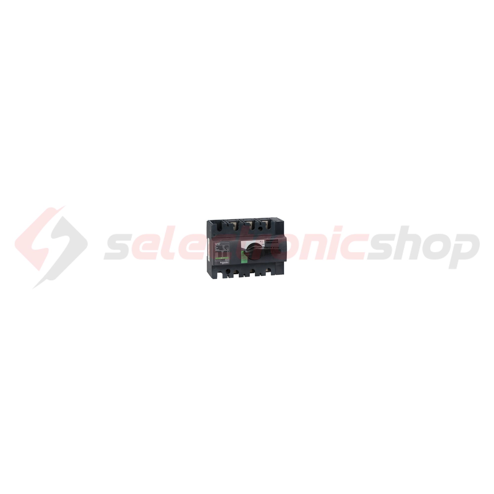 Szakaszoló főkapcsoló 125A 690V 3P ráépíthető beépíthető előlapi központos INS125125 Schneider - 28910