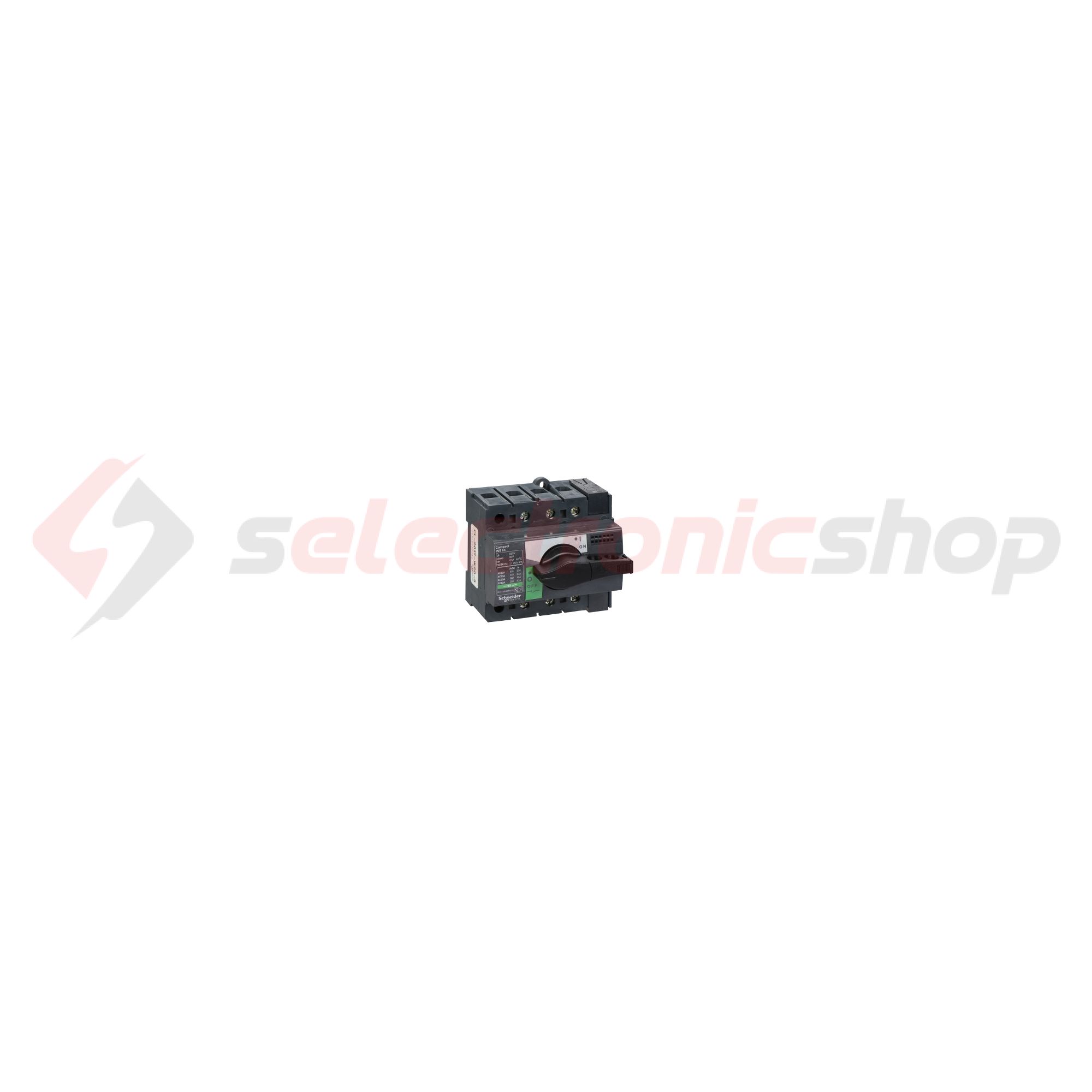 Szakaszoló főkapcsoló 63A 500V 3P ráépíthető beépíthető előlapi központos fix INS6363 Schneider - 28902