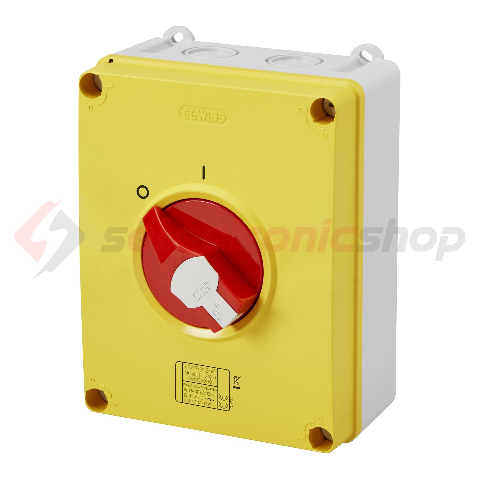 Szakaszoló vész- be-ki kapcsoló 3P 80A tokozott IP66 70RTHP GEWISS - GW70489P