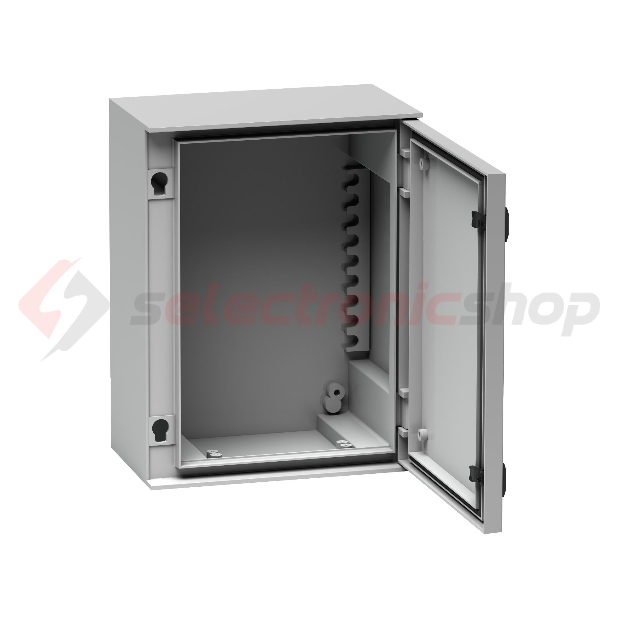 Szekrény fali teli ajtós műanyag 647mm 436mmx 250mmx IP66 szürke Thalassa PLM Schneider - NSYPLM64G