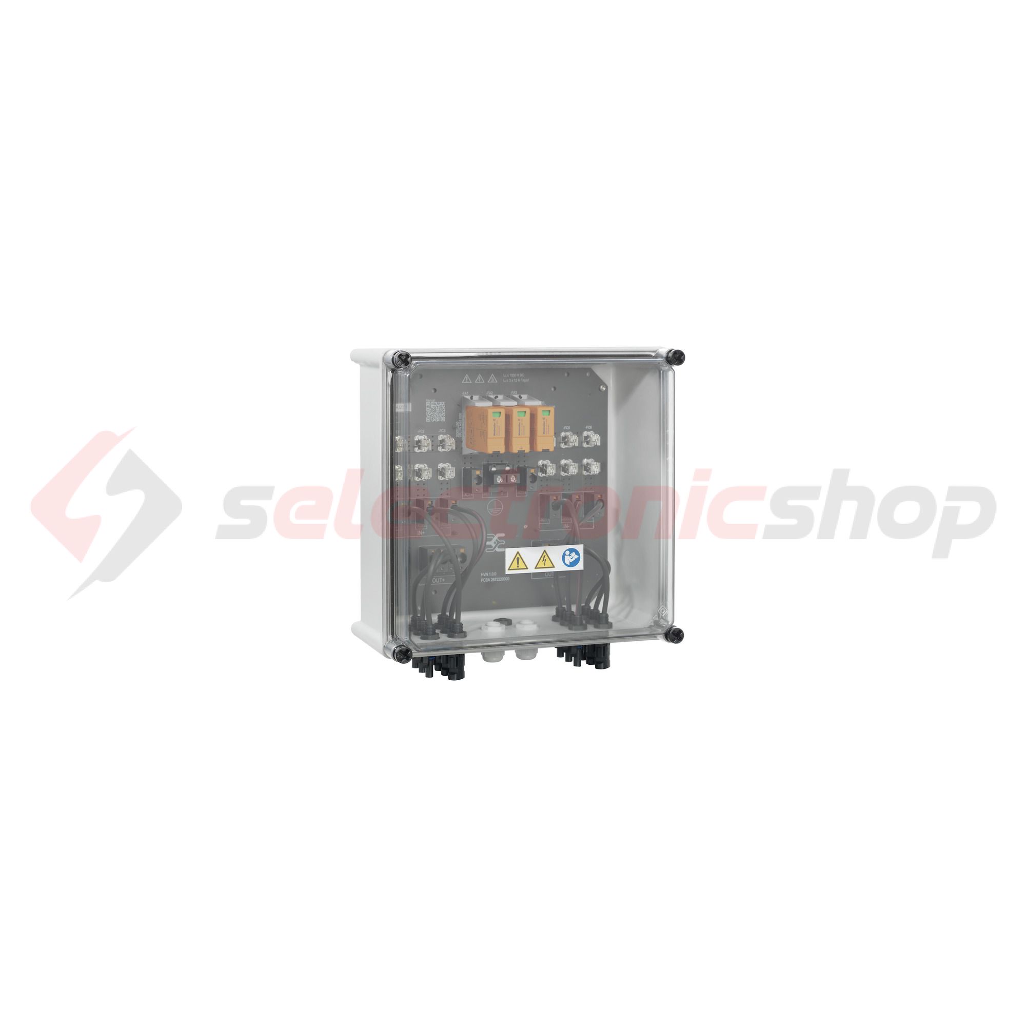 Szolár DC elosztó komplett 1kV 1MPP I+II-túlfesz 3x2-bizt.aljzat 3x2-MC4 IP65 PVN1M1I3SXF3V1O1TX - 2683070000