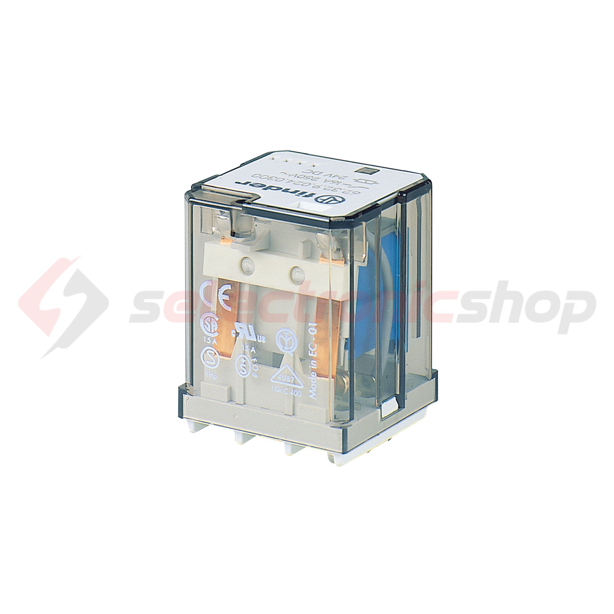 Teljesítményrelé 16A 2-v dugaszolós 24VAC monostabil IP20 62.32.8.024.0040 FINDER - 623280240040