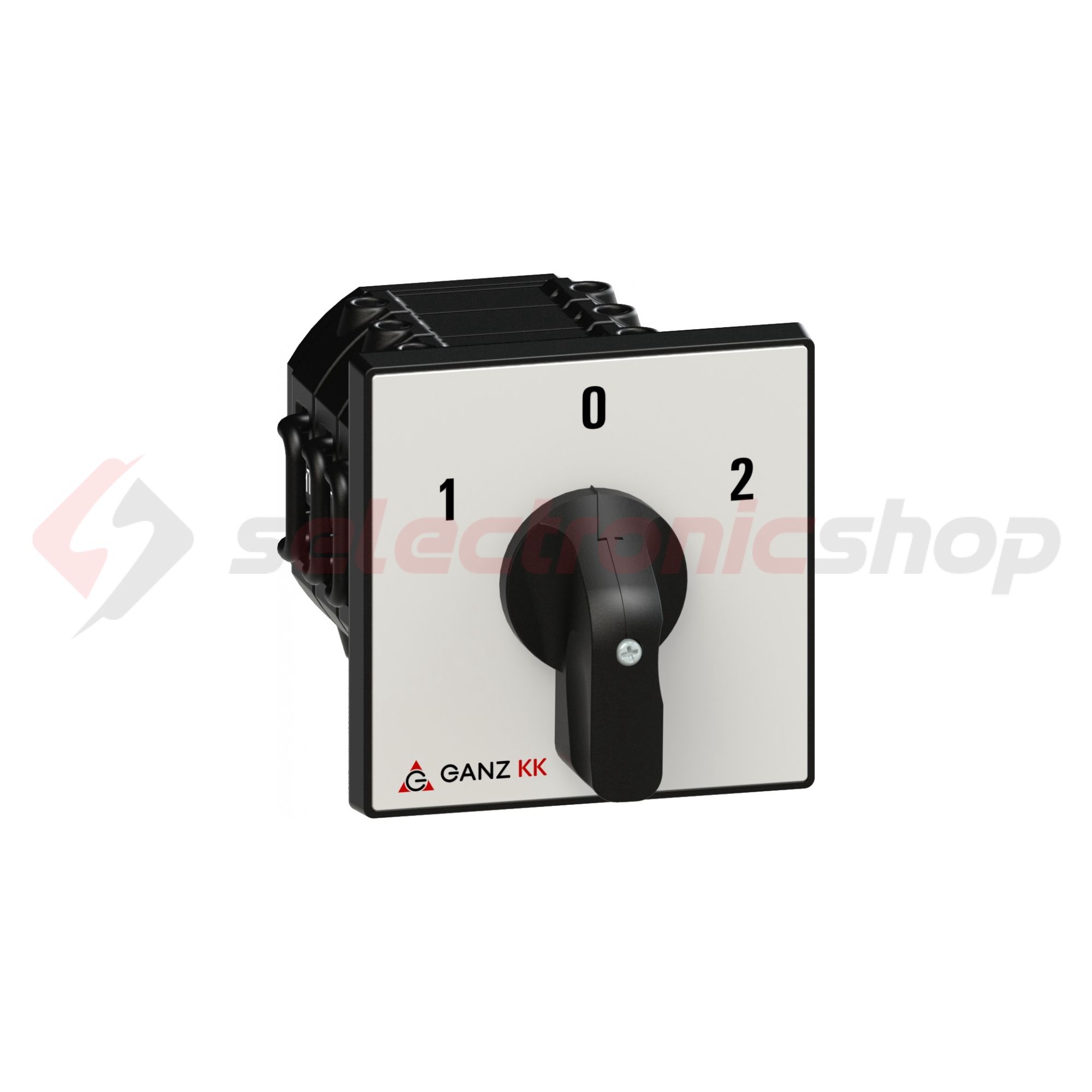 Terhelés 0-1-2 átkapcsoló 3P 40A előlapra KK2-40-6006 Ganz KK - 903-6006-601