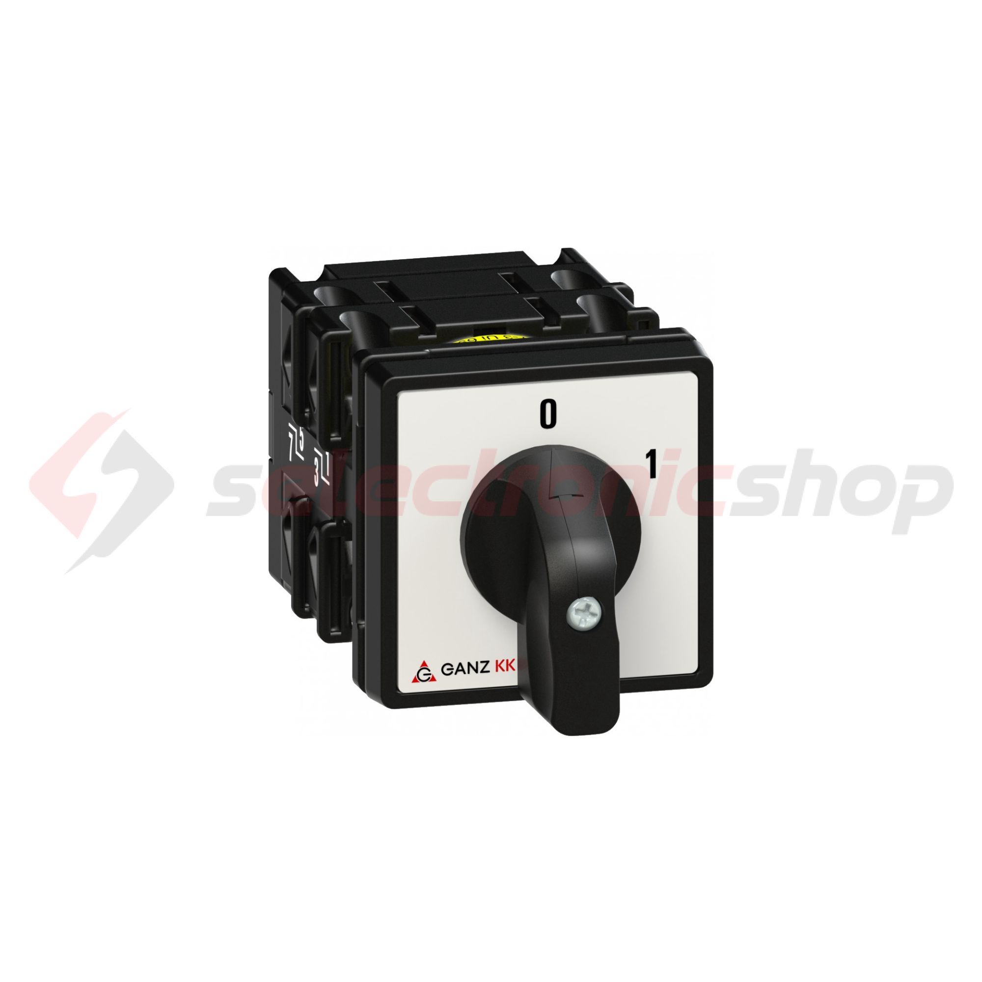 Terhelés 0-1 be-ki kapcsoló 3P 20A előlapra KK0-20-6002 Ganz KK - 1AC6002AA00M20