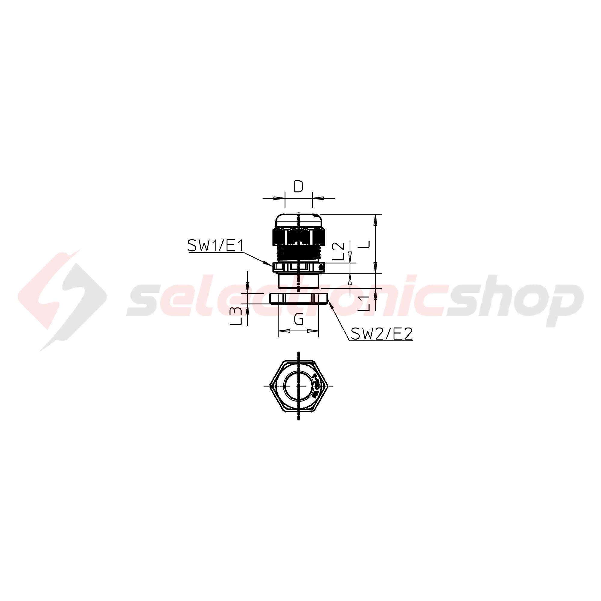 Tömszelence tűzálló M 20 ellenanyával 6-13mm-kábelátmérőhöz műanyag V-TEC VM20+ OR OBO-BETTERMANN - 7205660