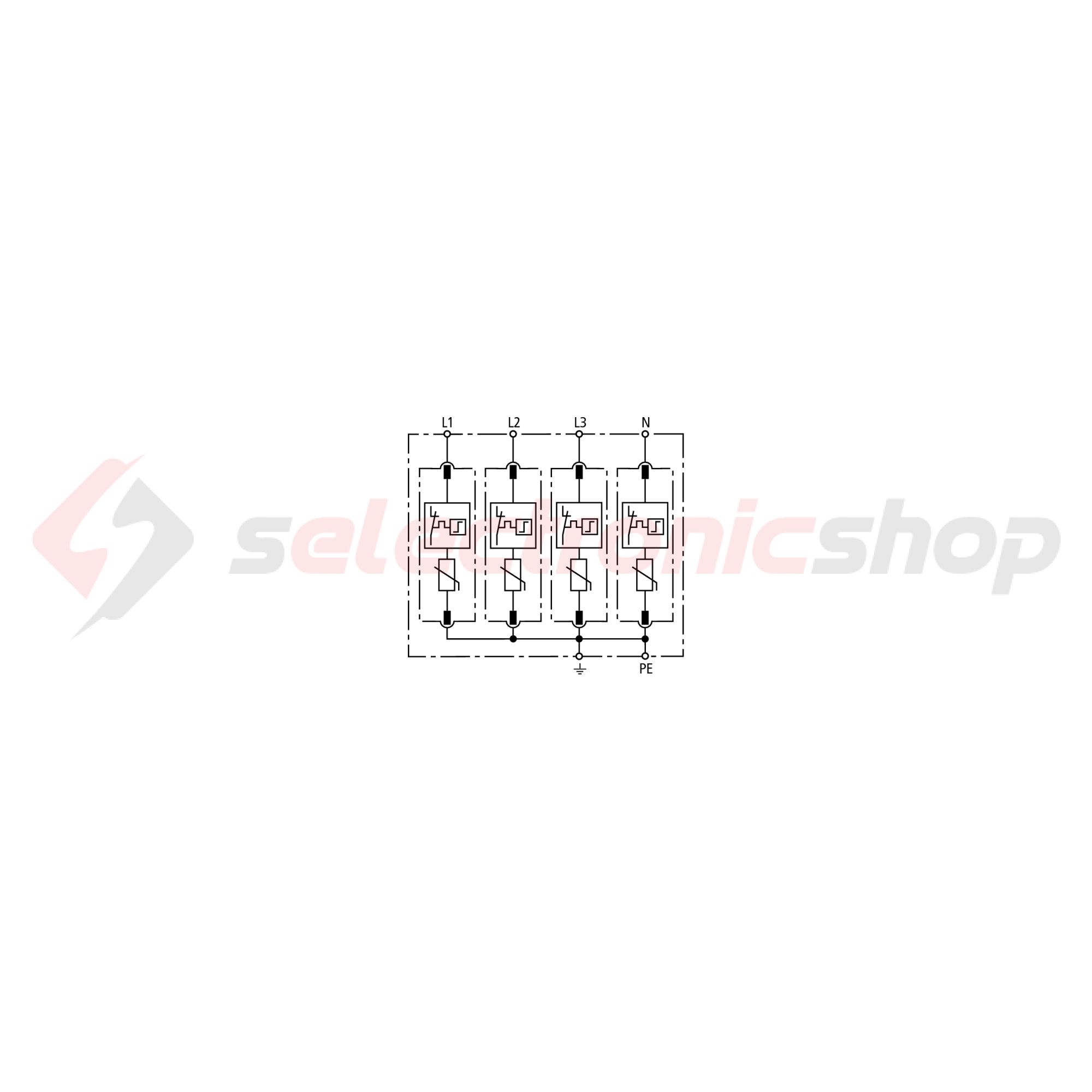 Túlfeszültség-korlátozó DEHNguard C 4P T2 TN-S 230V/AC 40kA 4M DG M TNS 275 DEHN - 952400