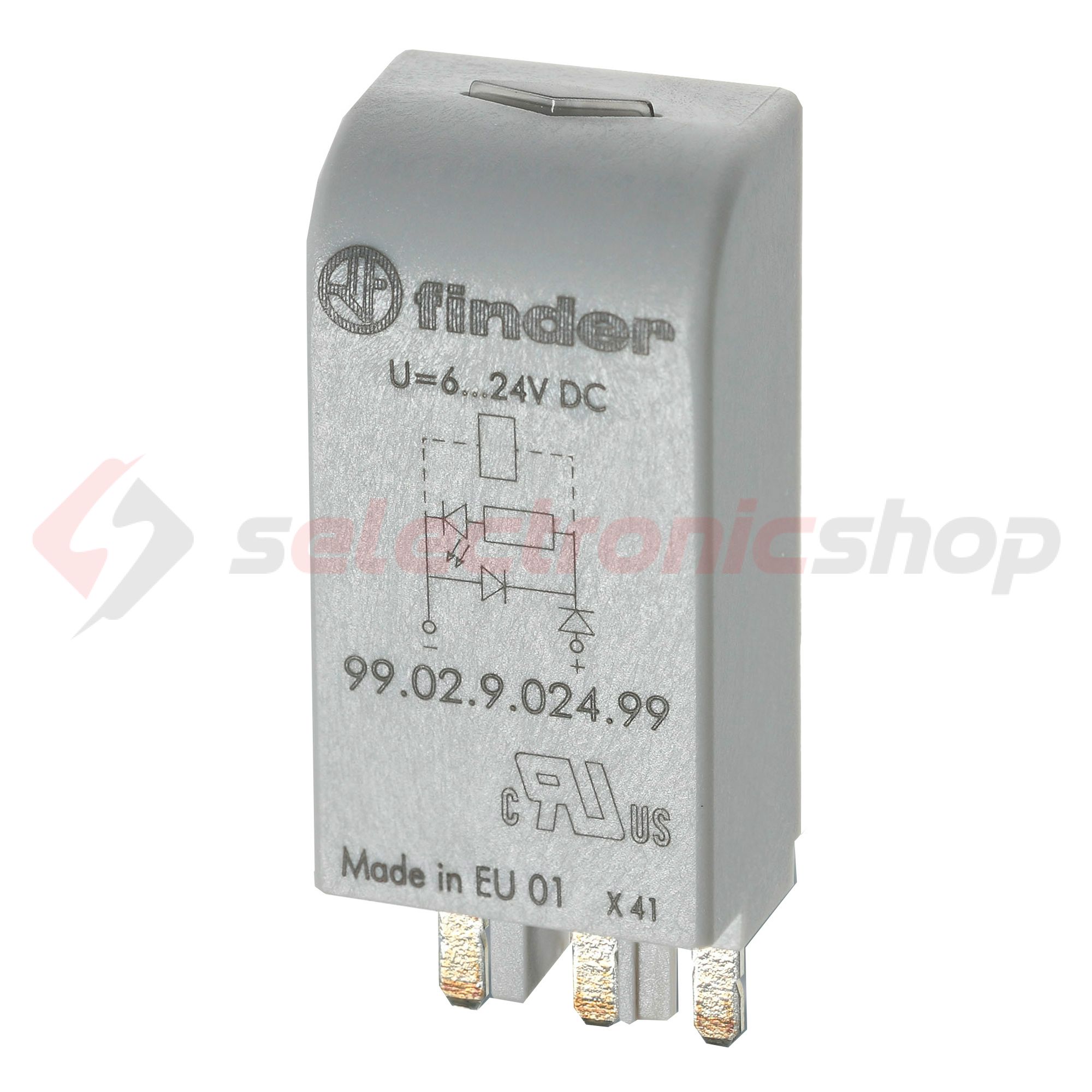 Túlfeszültségvédő modul 110-240VAC 110-240VDC AC/DC LED 99.02.0.230.59 FINDER - 9902023059