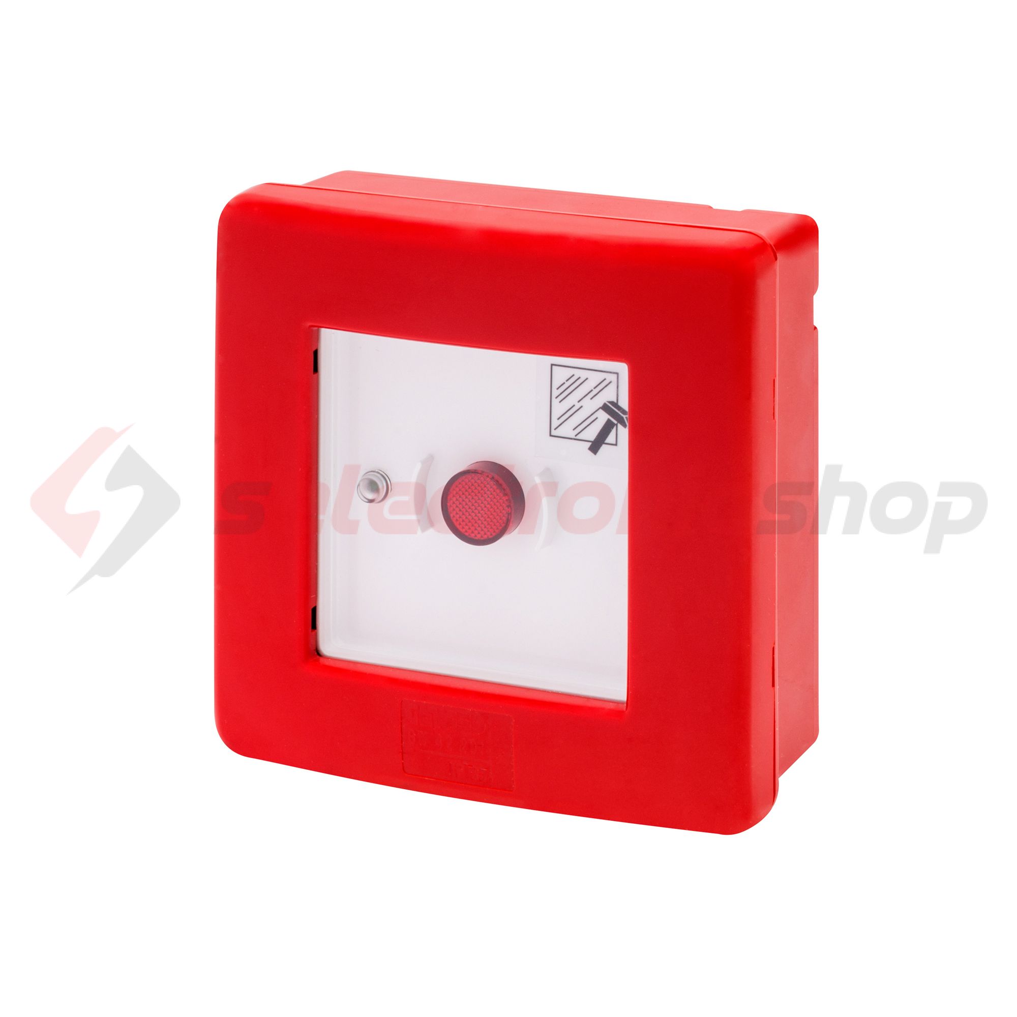 Tűzvédelmi kézi jelzésadó falonkívüli tűzriasztó (piros) műanyag piros üveglapos IP55 42RV GEWISS - GW42201