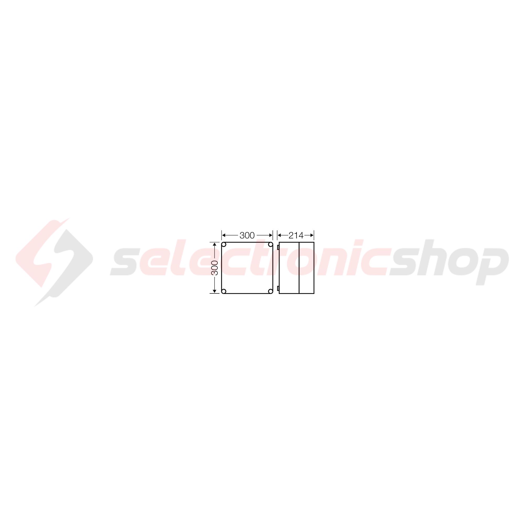 Üres elosztószekrény magasított falonkívüli műanyag átlátszó fedél 300mm x 300mm x Mi 0210 Hensel - 2000002