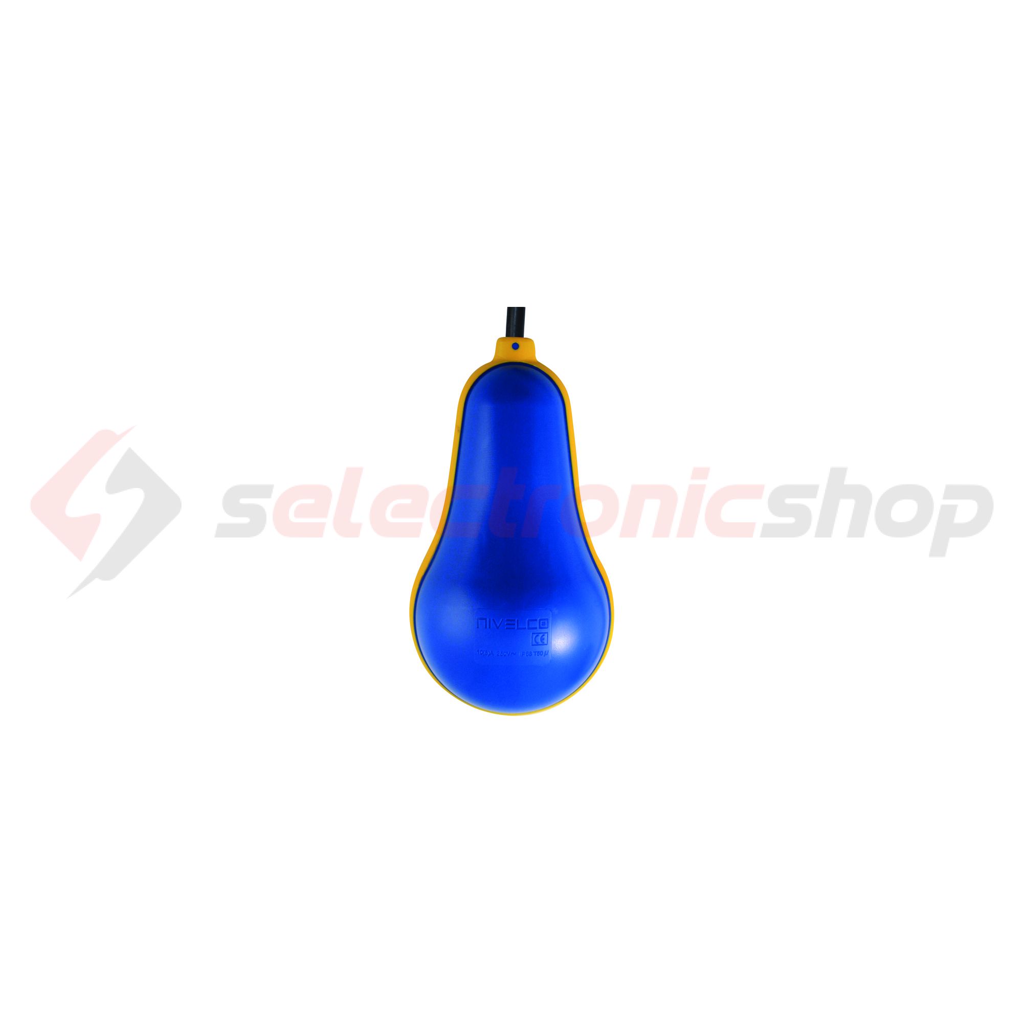 Úszókapcsoló 10m neoprene szennyvízre ellensúly nélkül 1P váltó 10A IP68 Nivofloat Nivelco - NWN-110-1