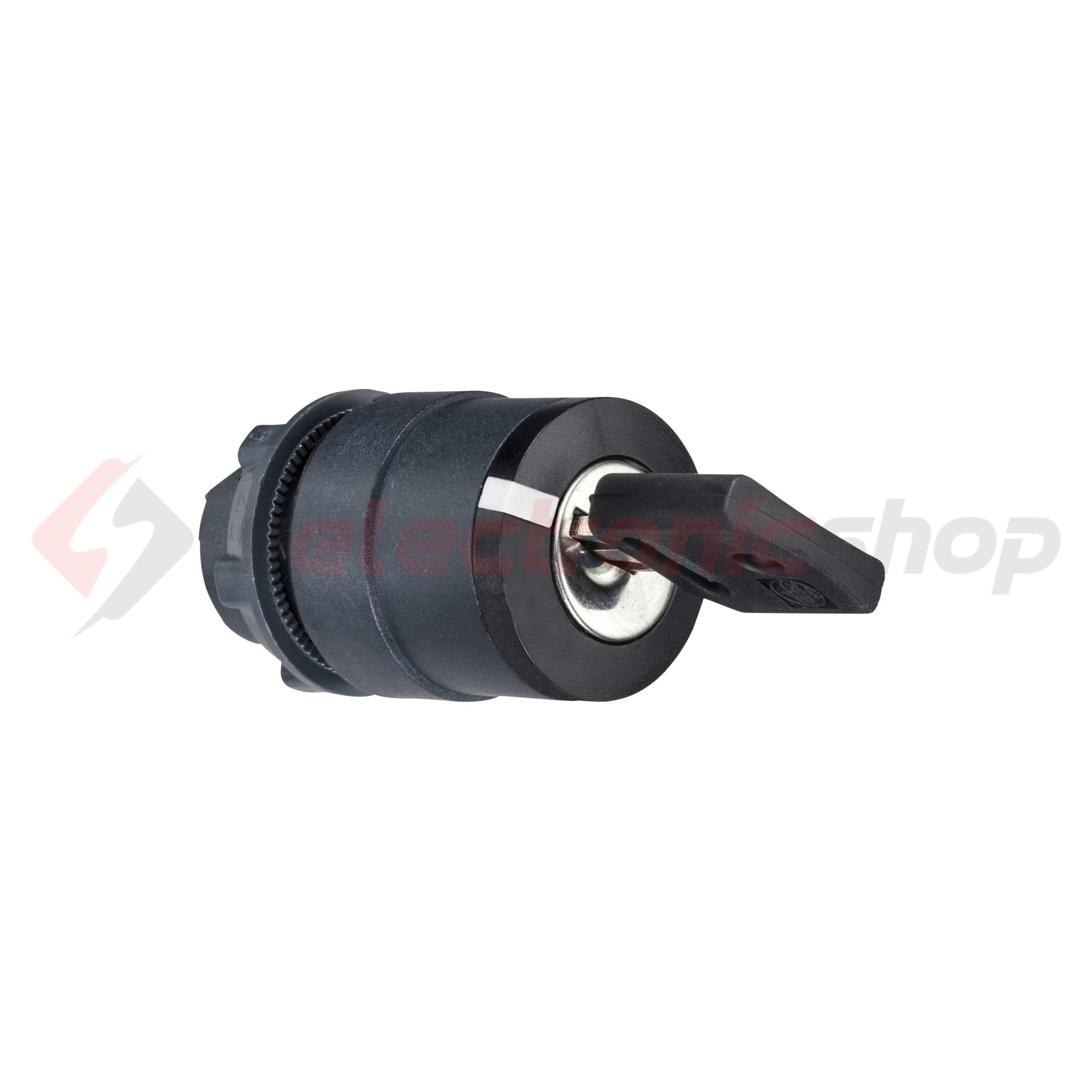 Választókapcsoló fej műanyag d22 Ronis455 kulcsos 2-állású reteszelt kerek Harmony XB5 Schneider - ZB5AG4