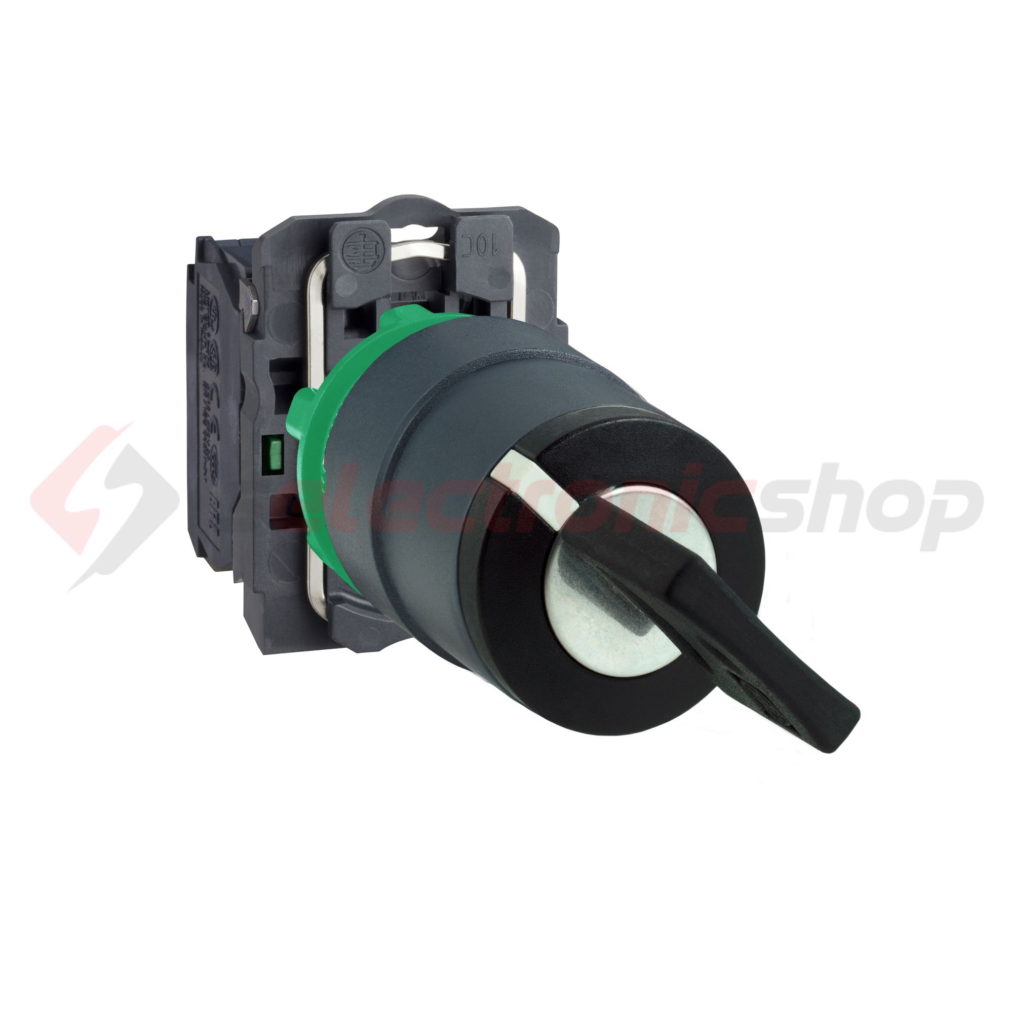 Választókapcsoló komplett műa. d22 2-állású 1-z kulcsos fekete reteszelt Harmony XB5 Schneider - XB5AG41