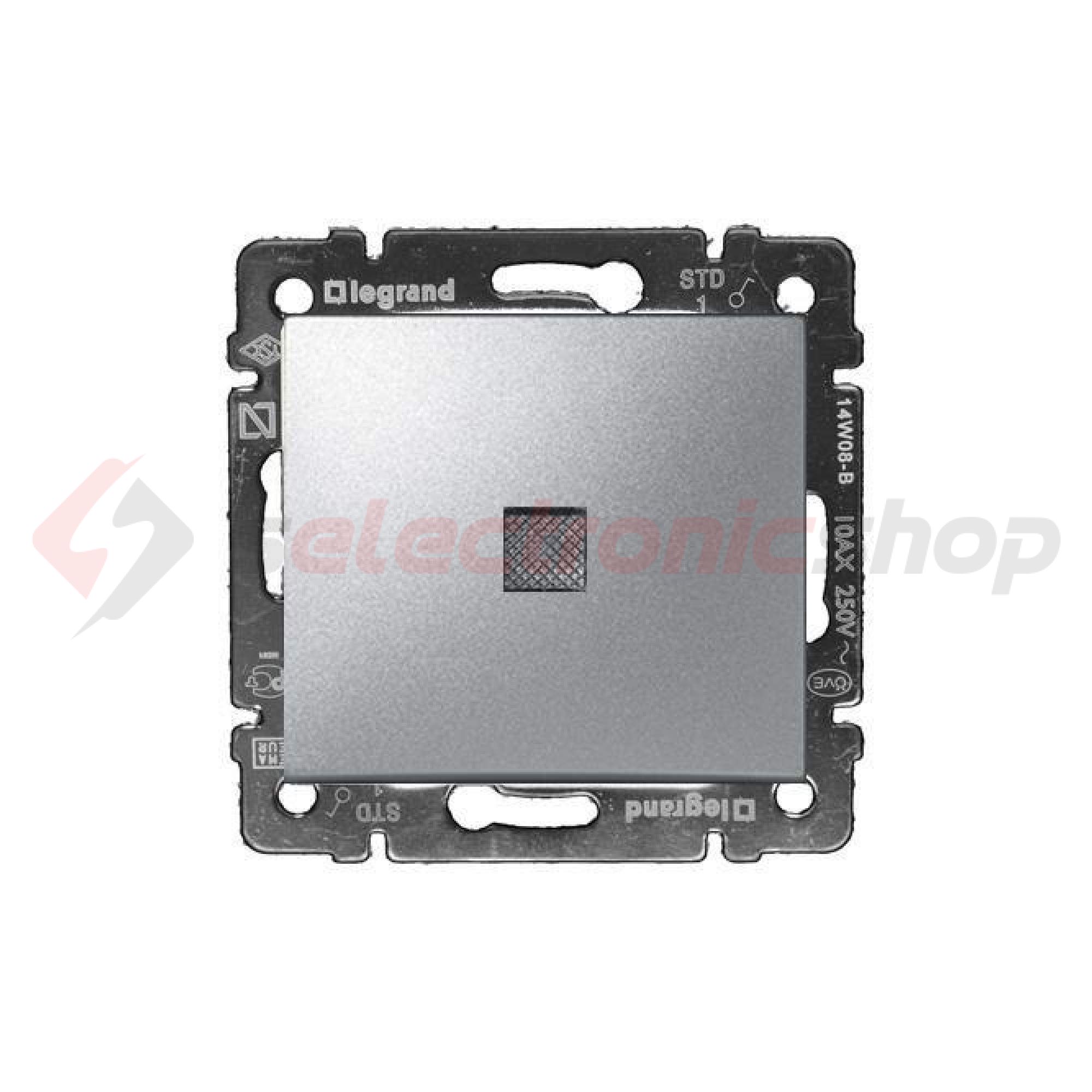 Valena 106 váltókapcsoló betét közp. fedéllel alumínium süllyesztett IP31 1- LEGRAND - 770125