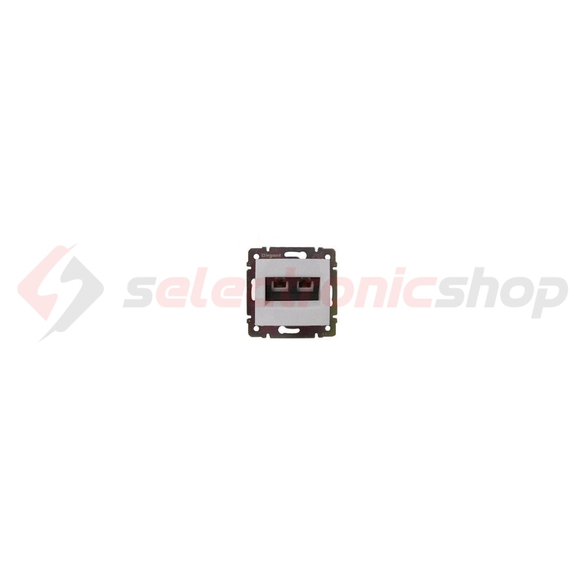 Valena adatcsatlakozó dugalj UTP 2xRJ45 8(8) Cat6 fehér csavaros LEGRAND - 774243