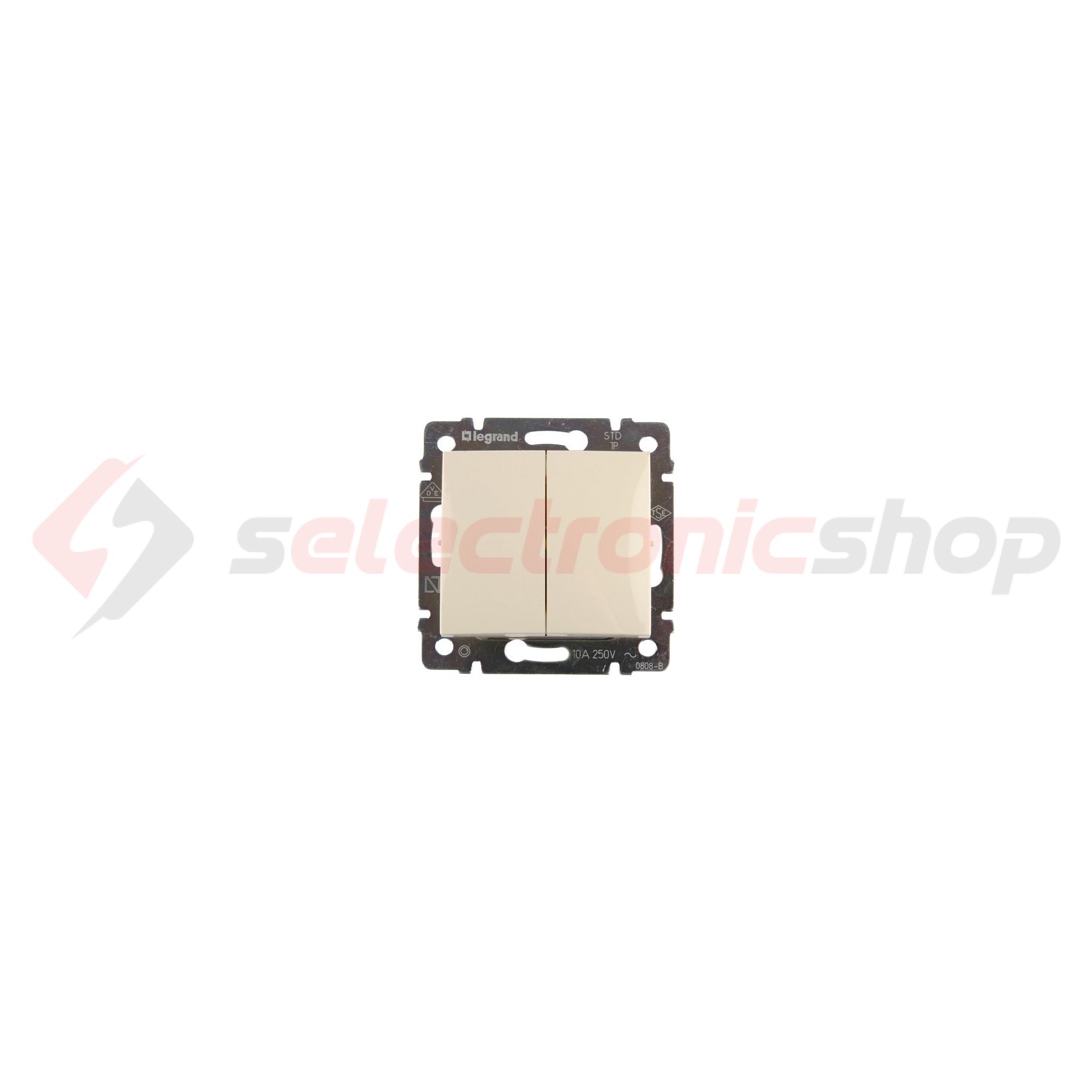 Valena N106+6 nyomó betét közp. fedéllel 2-billentyűs 2v elefántcsont IP31 süllyesztett LEGRAND - 774118