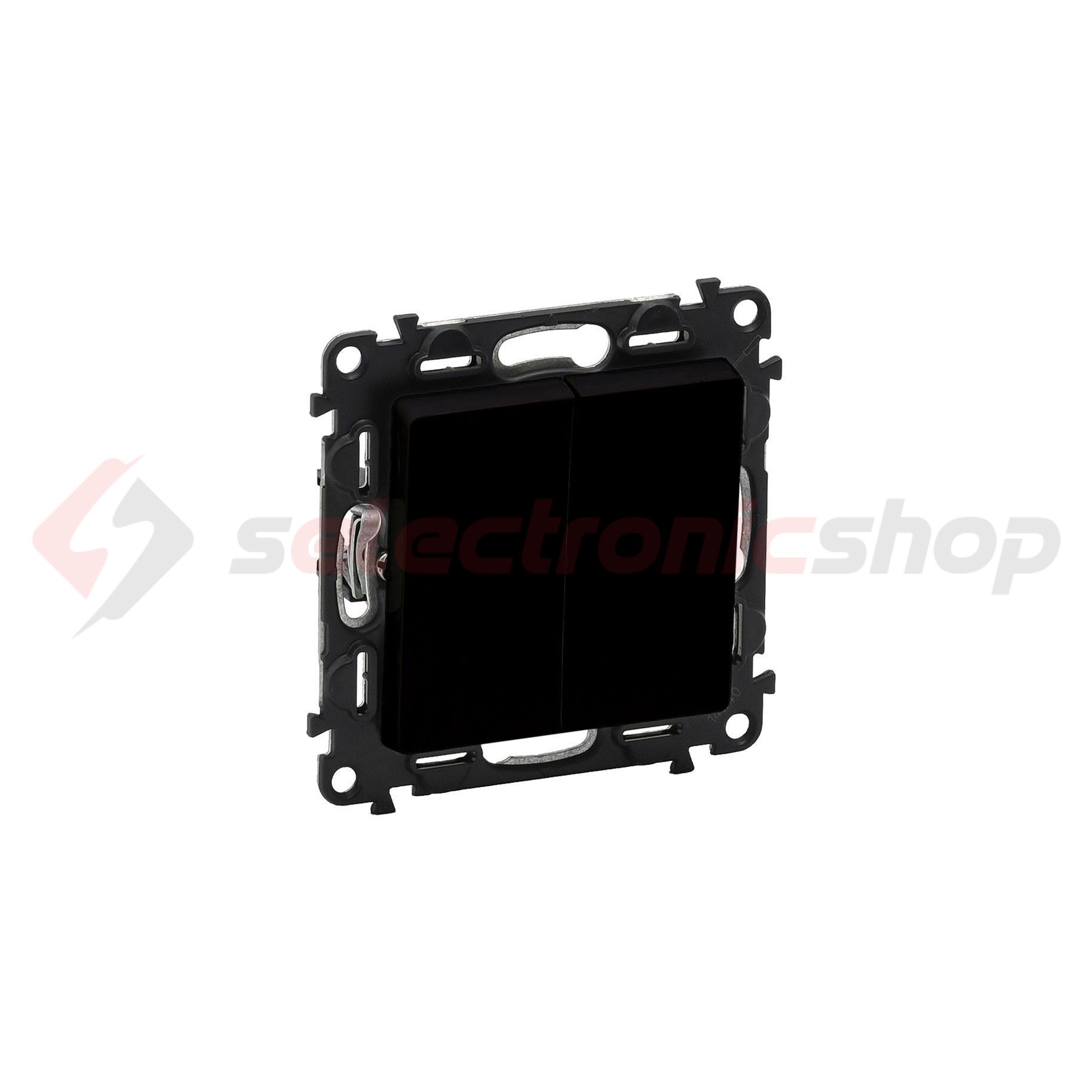 ValenaLife 106+6 kettős váltókapcsoló betét közp. fedéllel fekete süllyesztett IP20 LEGRAND - 756308