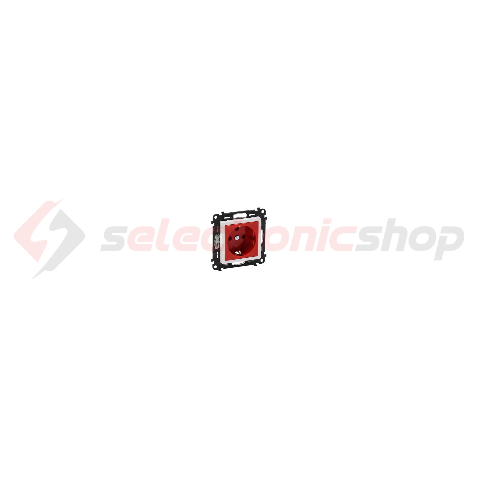 ValenaLife 162 dugalj földelt központi fedlap gyerekzárral piros IP20 süllyesztett LEGRAND - 753131