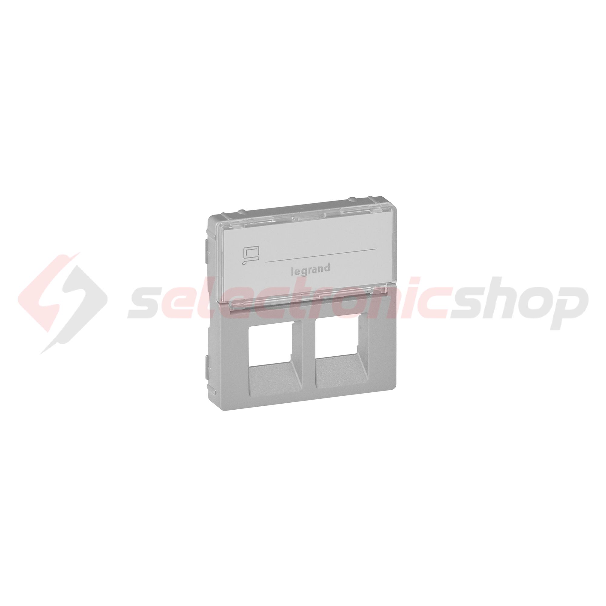 ValenaLife fedlap 2xRJ45 adatcsatlakozóhoz műanyag alumínium címketartóval LEGRAND - 755482