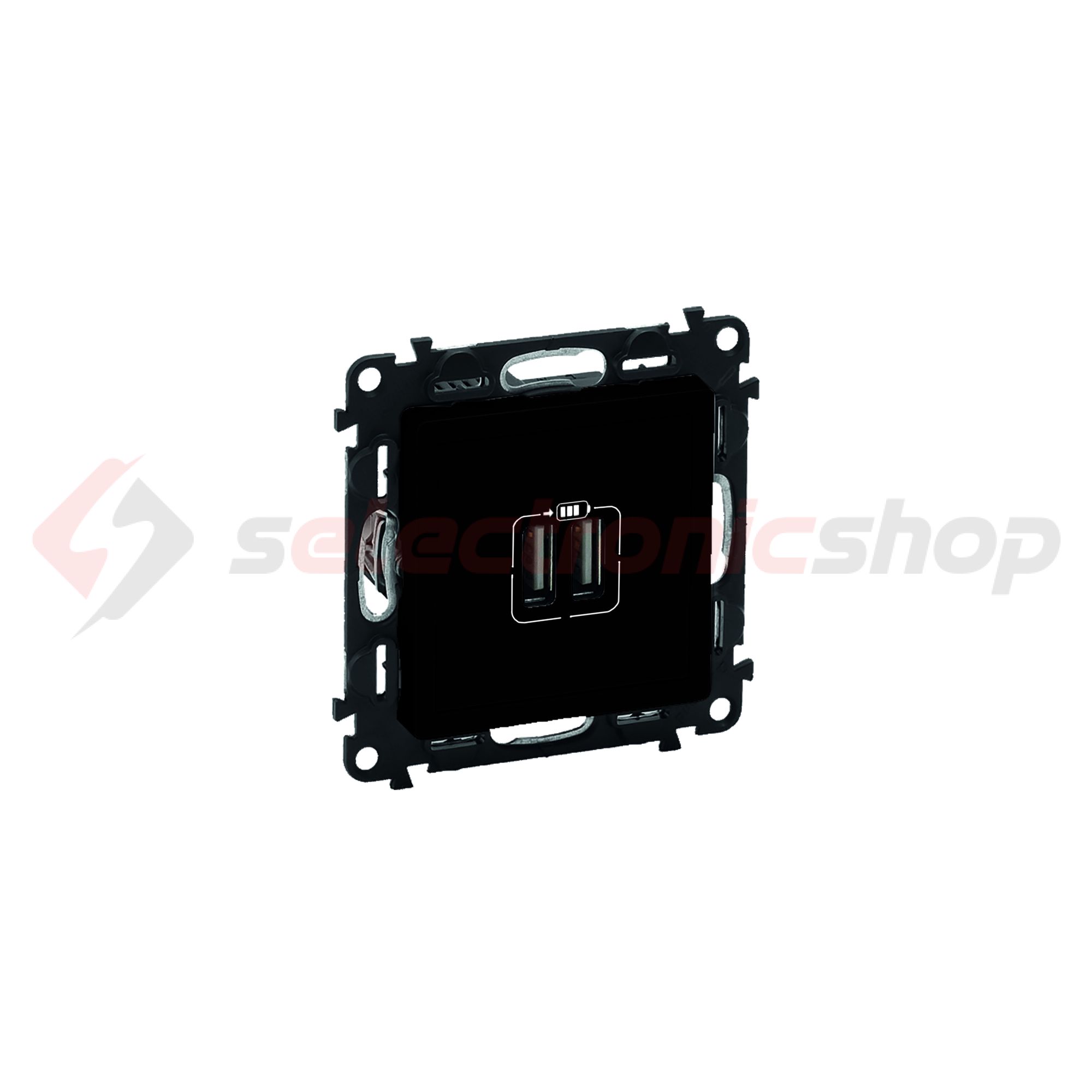 ValenaLife USB töltőaljzat A+A 2/ki 3000mA-max. 5V süllyesztett fekete LEGRAND - 756312