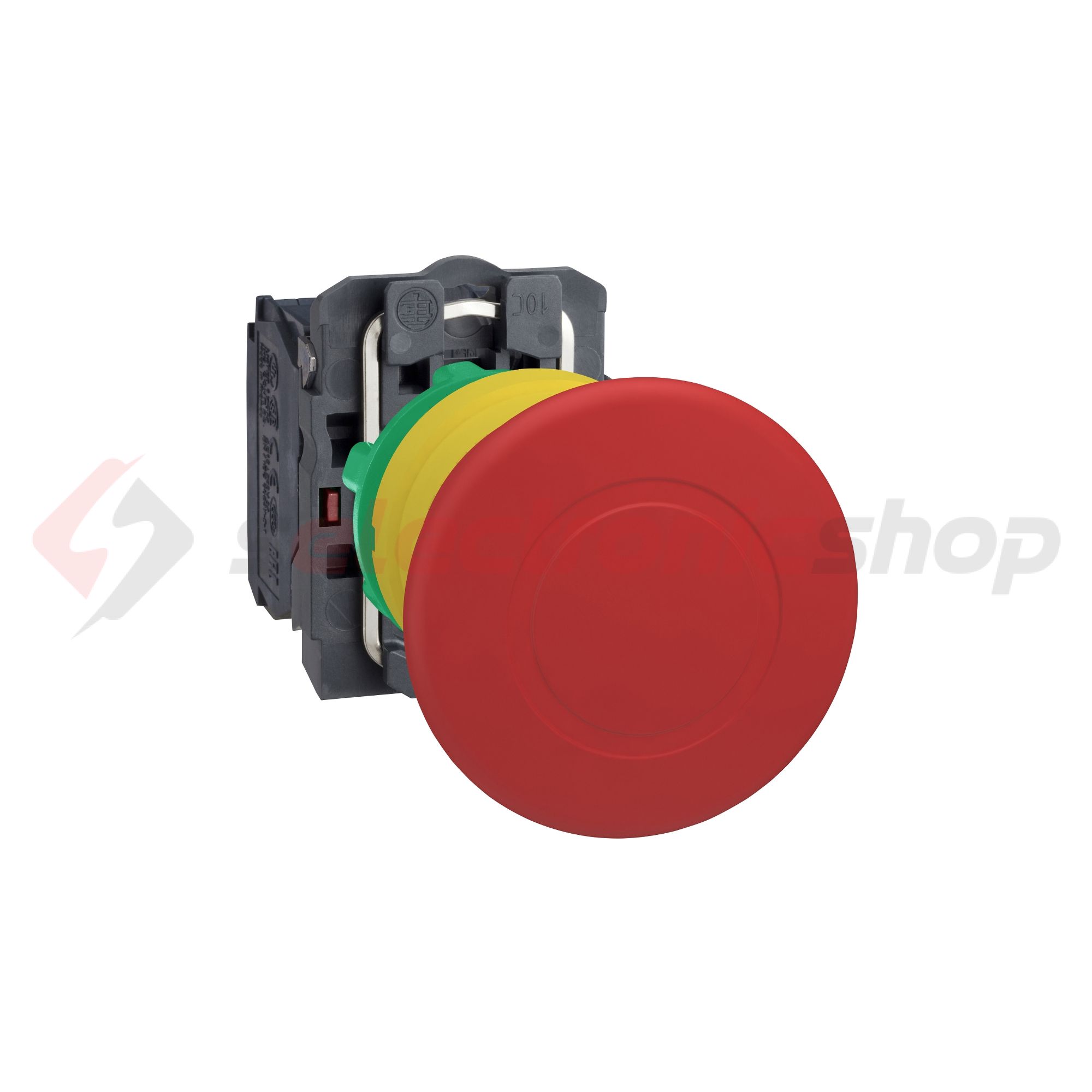 Vészgomba-nyomó komplett d22 1ny 1z süllyesztett 40mm-fej fordító nyugtázás Harmony XB5 Schneider - XB5AS8445