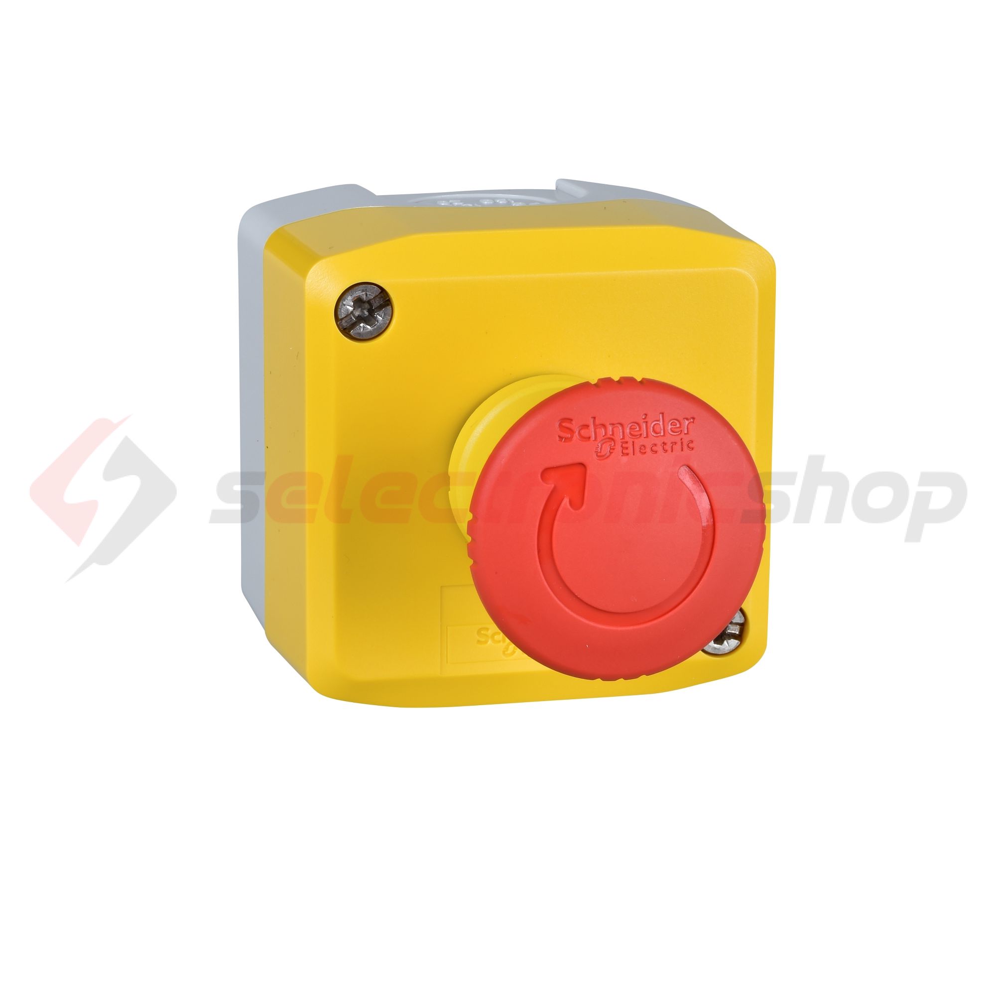 Vészgomba-nyomó komplett tokozott d22 1ny 40mm-fej fordító nyugtázás Harmony XALK Schneider - XALK178