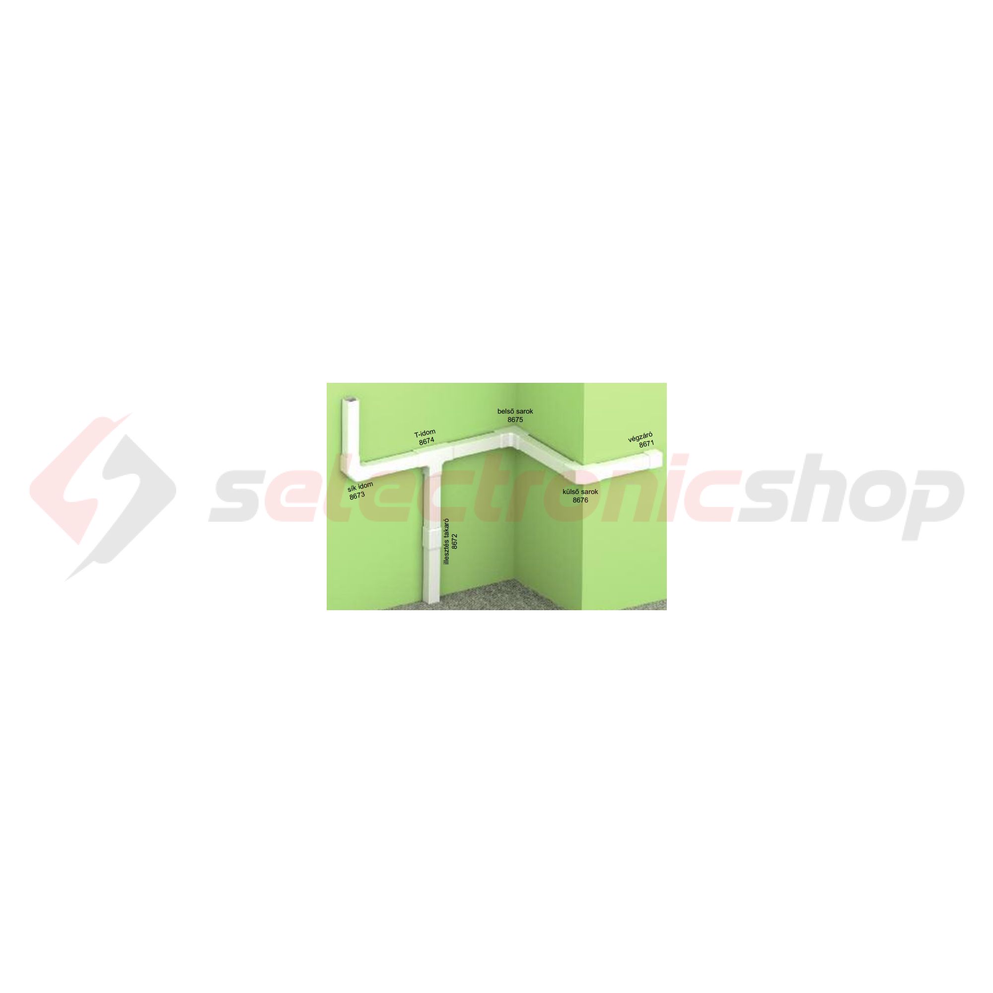 Vezetékcsatorna L-idom-fedél 17X17-hez alap+fedél 15.5mmx 17mmx 90° műanyag fényesfehér LHD KOPOS - 8673_HB