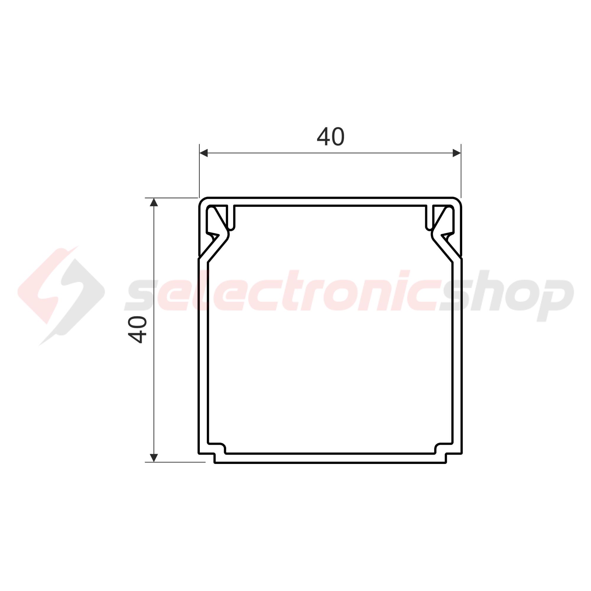 Vezetékcsatorna öntapadós műanyag 40mm x 40mm x 2000mm fehér kezeletlen LHD KOPOS - LHD 40X40_P2