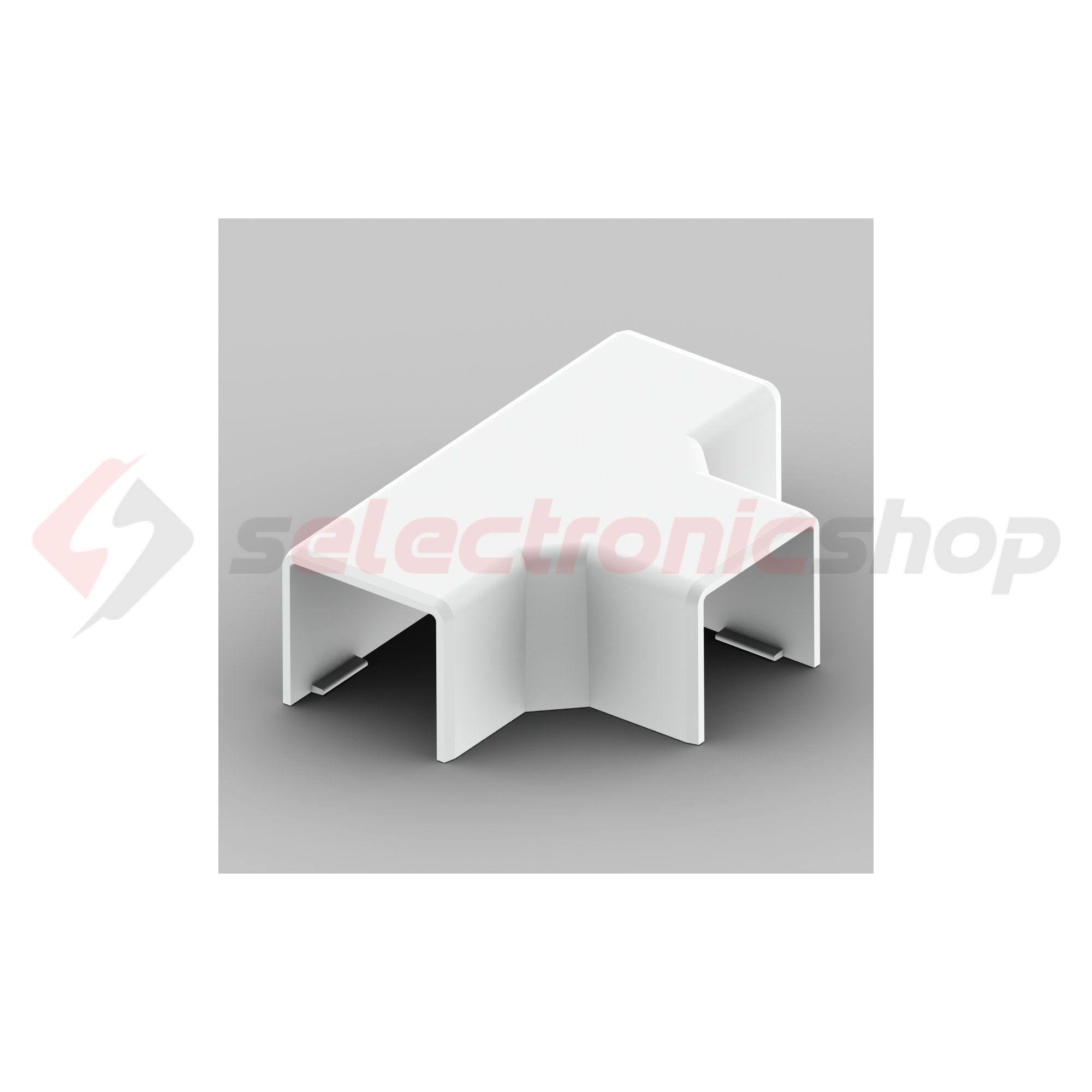 Vezetékcsatorna T-idom fedél 20x20-hoz 19.2mmx 21.2mmx alap+fedél műanyag fényesfehér LHD KOPOS - 8624_HB