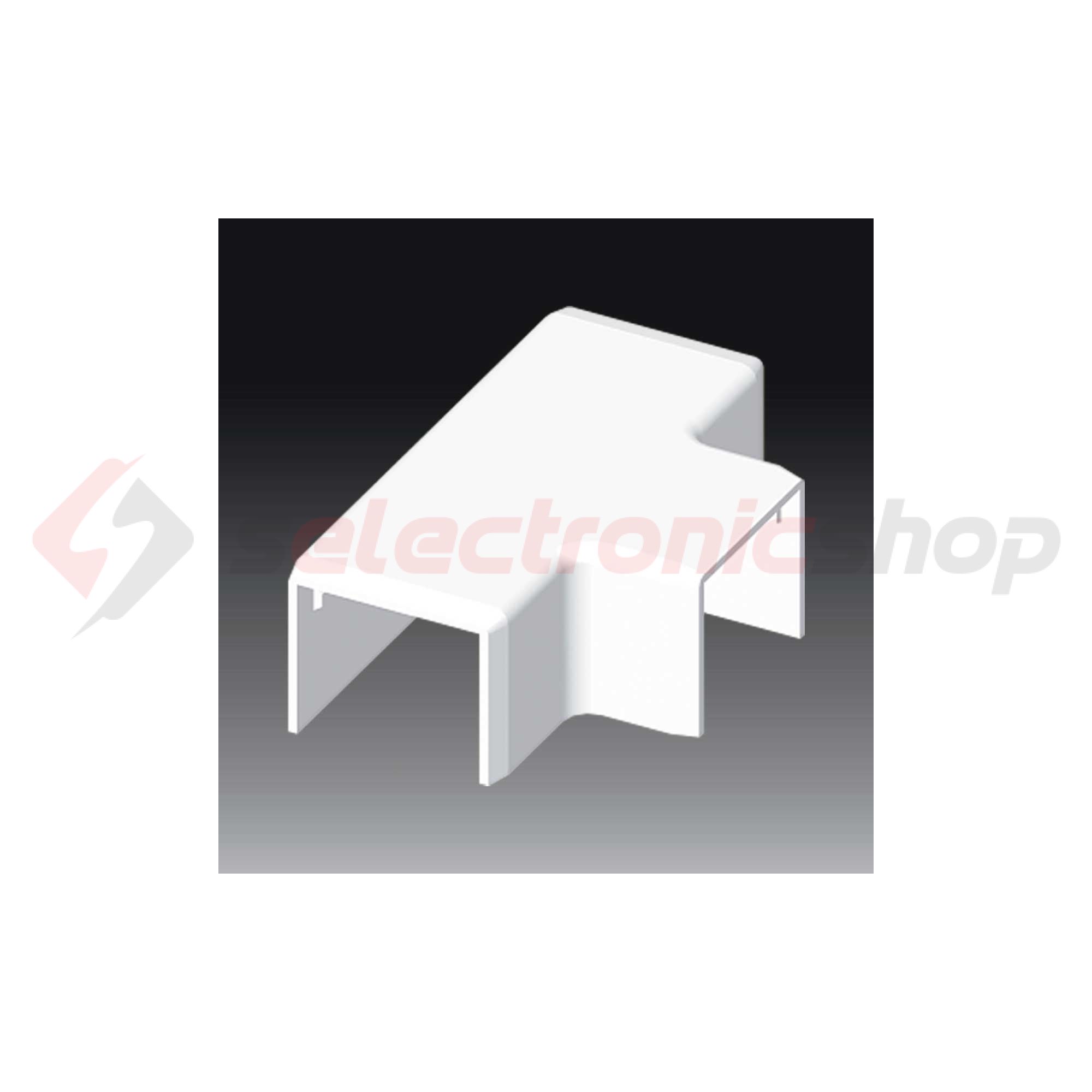 Vezetékcsatorna T-idom fedél 30X25-höz 25mmx 30mmx alap+fedél műanyag fényesfehér LHD KOPOS - 8934_HB