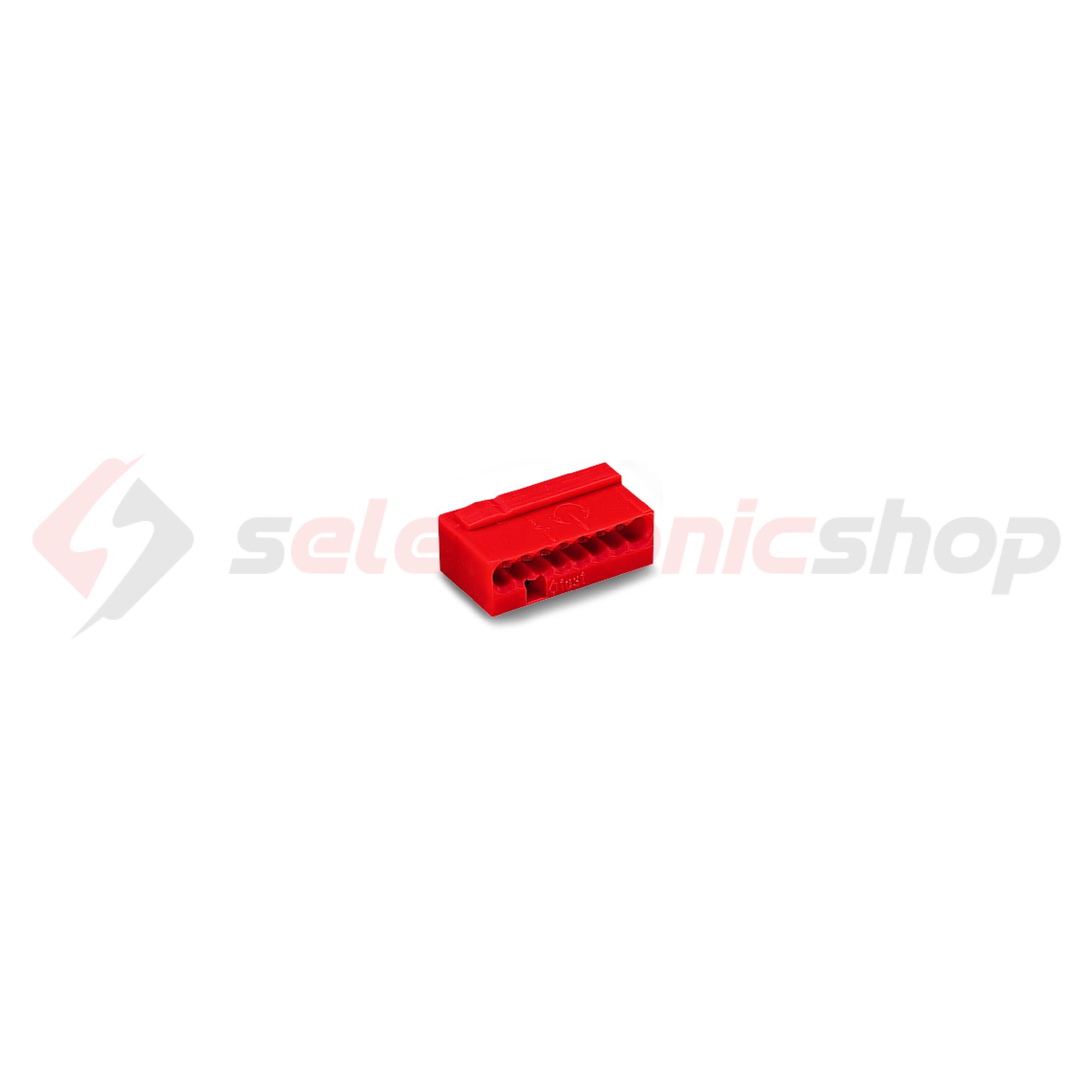 Vezetékösszekötő 8-pólus 6A 100V piros Micro WAGO - 243-808