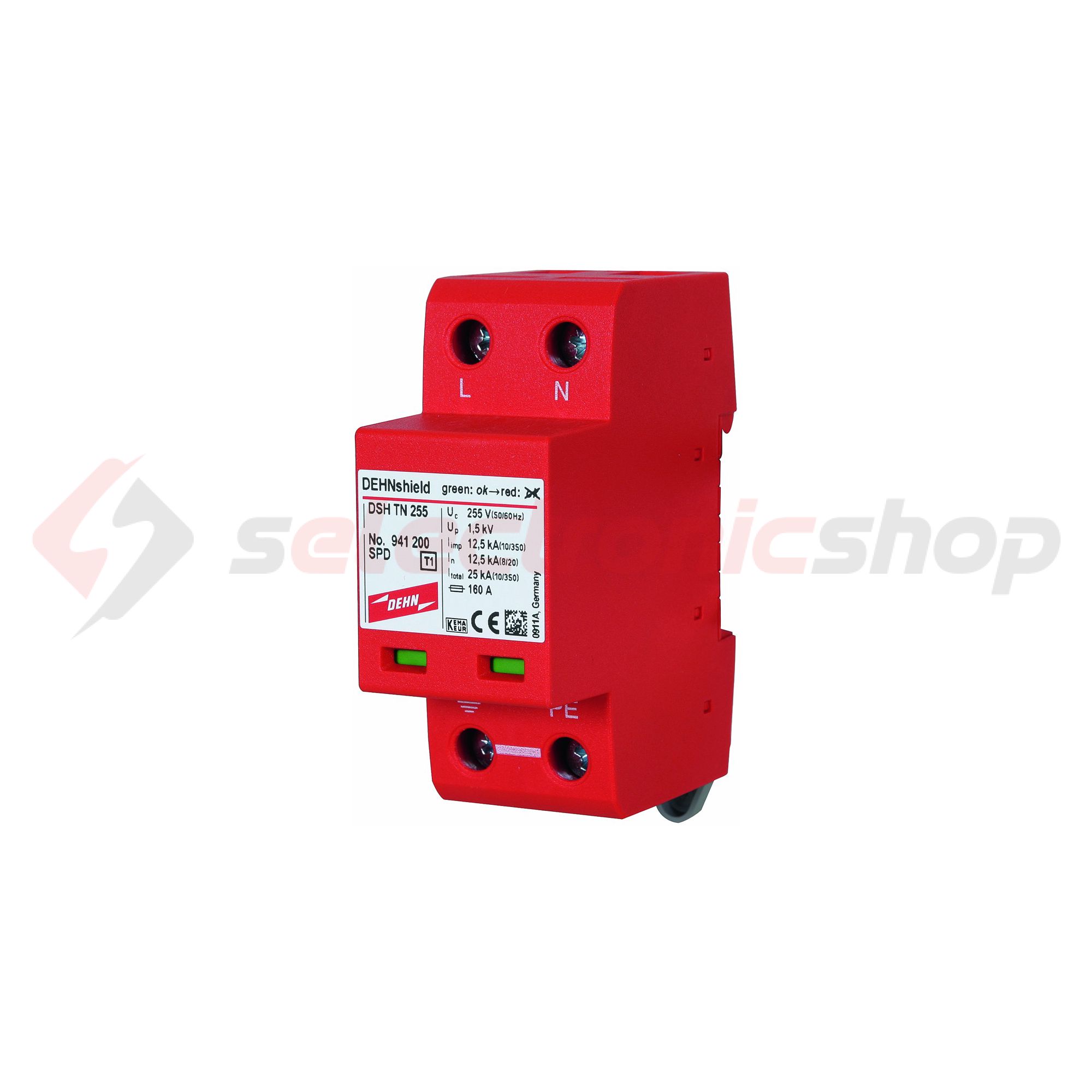 Villámáram-levezető kombi DEHNshield 2P T1+T2 TN 230V/AC 2M DSH TN 255 DEHN - 941200