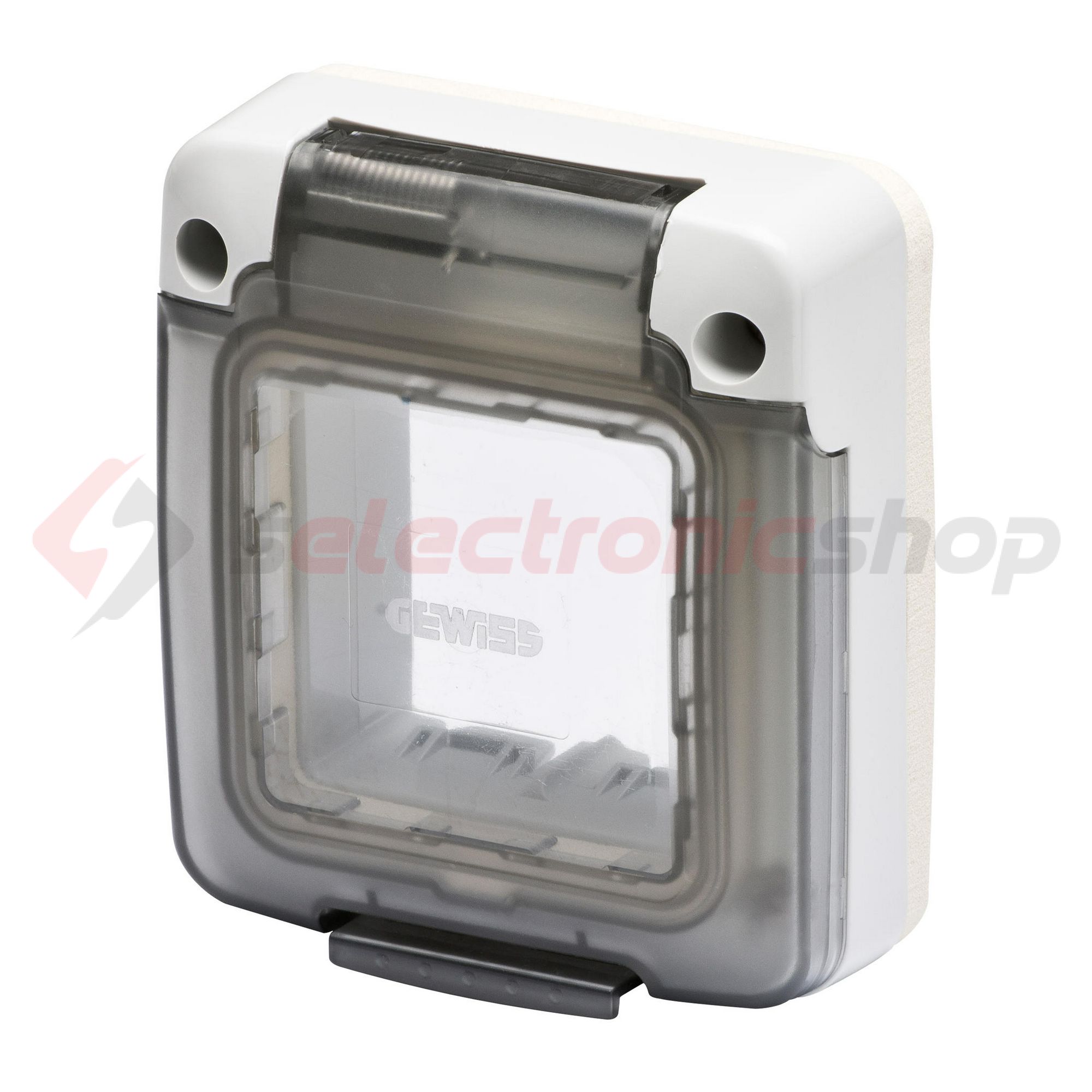 Vízmentes csapófedél 2modul függőleges műanyag szürke kezeletlen fényes 27Combi GEWISS - GW27403