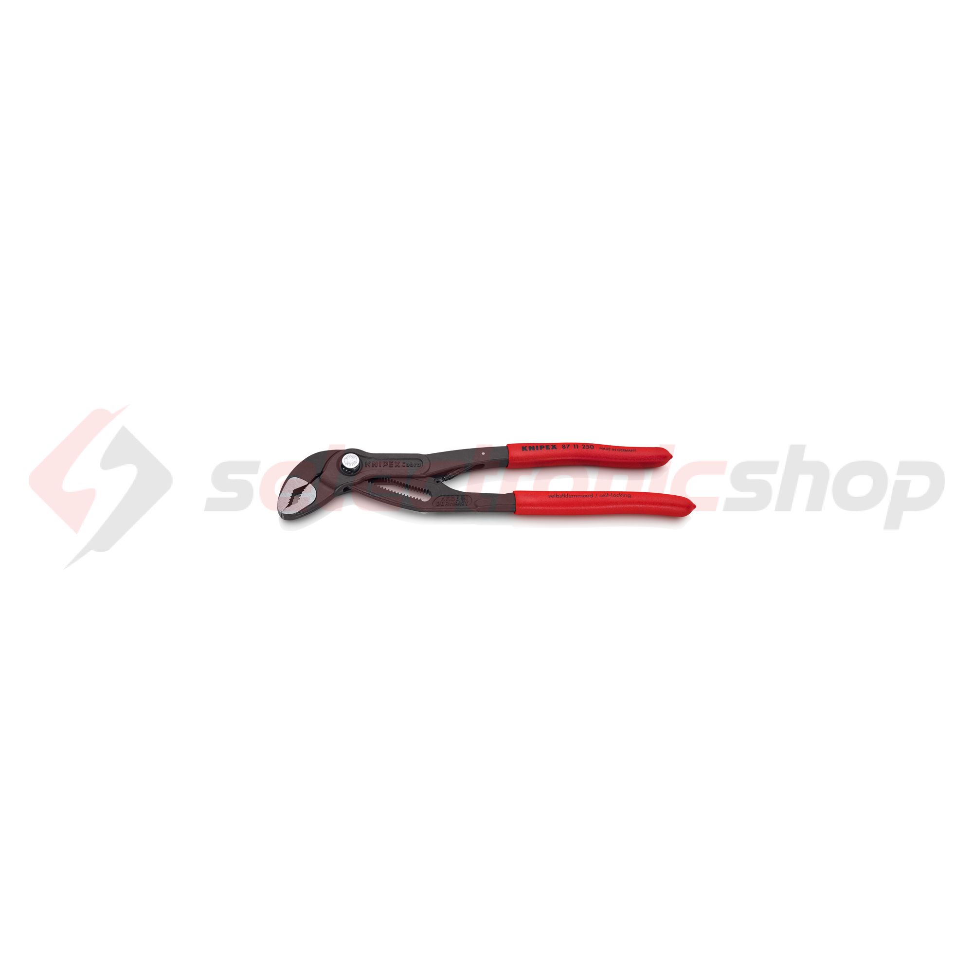 Vízpumpafogó autozáró gomb 61HRC 46mm kulcsnyílás piros 50mm-max. átfogás 25-poz. Cobra KNIPEX - 8711250