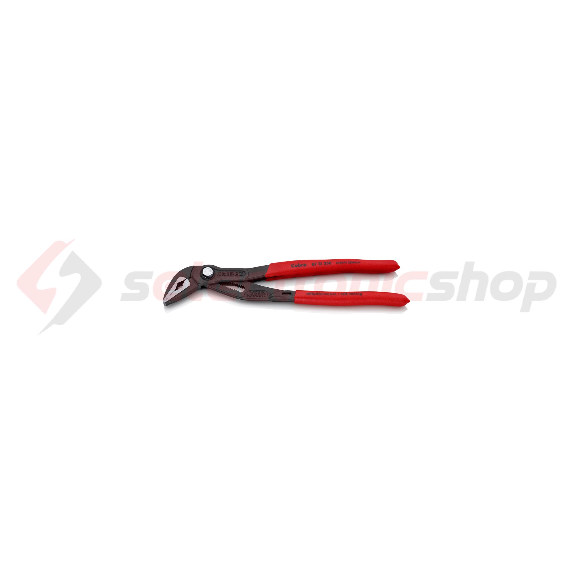 Vízpumpafogó autozáró gomb keskeny 61HRC 34mm kulcsnyílás piros 32mm-max. átfogás Cobra KNIPEX - 8751250