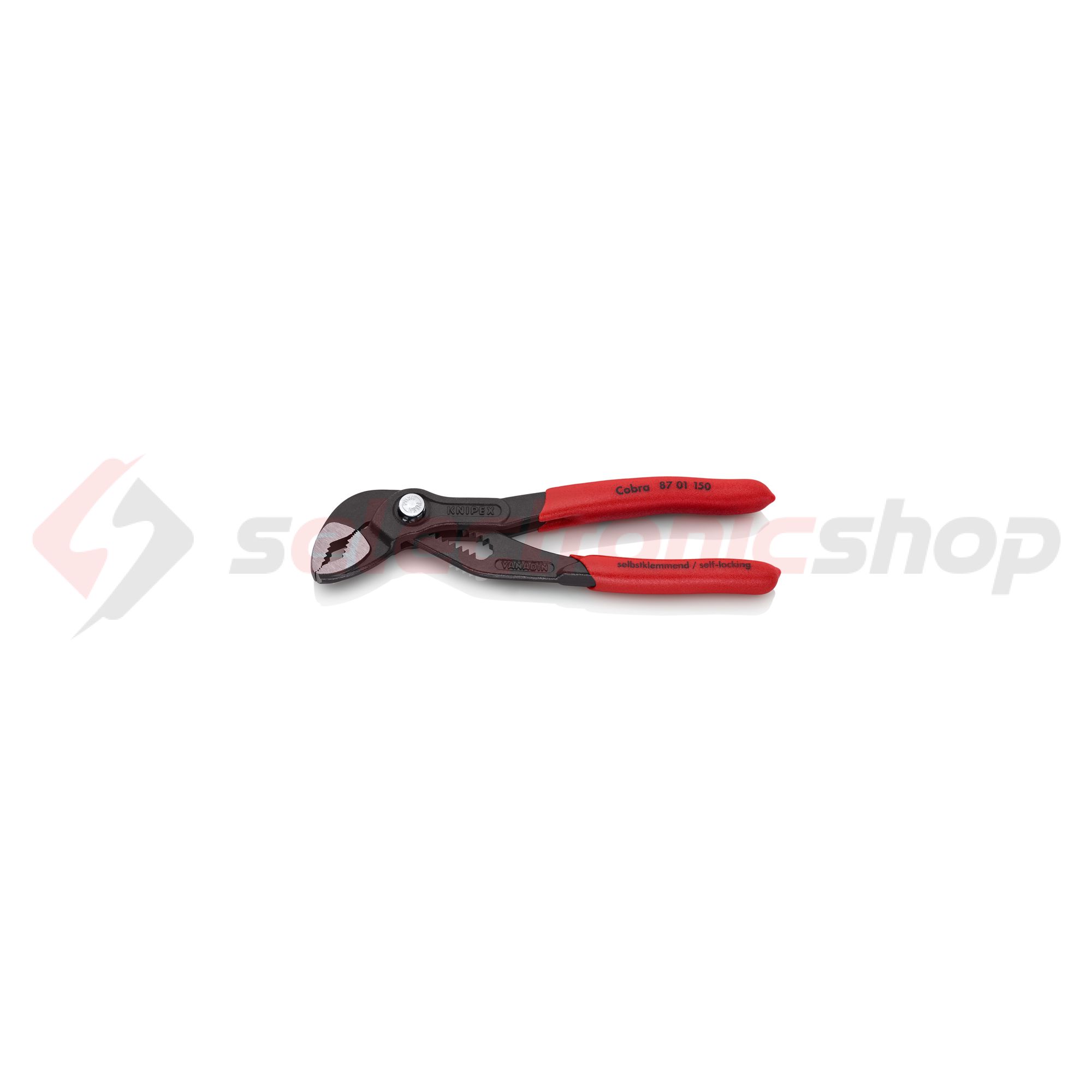 Vízpumpafogó önzáró 61HRC 30mm kulcsnyílás piros 36mm-max. átfogás 16-poz. Cobra Hightech KNIPEX - 8701150