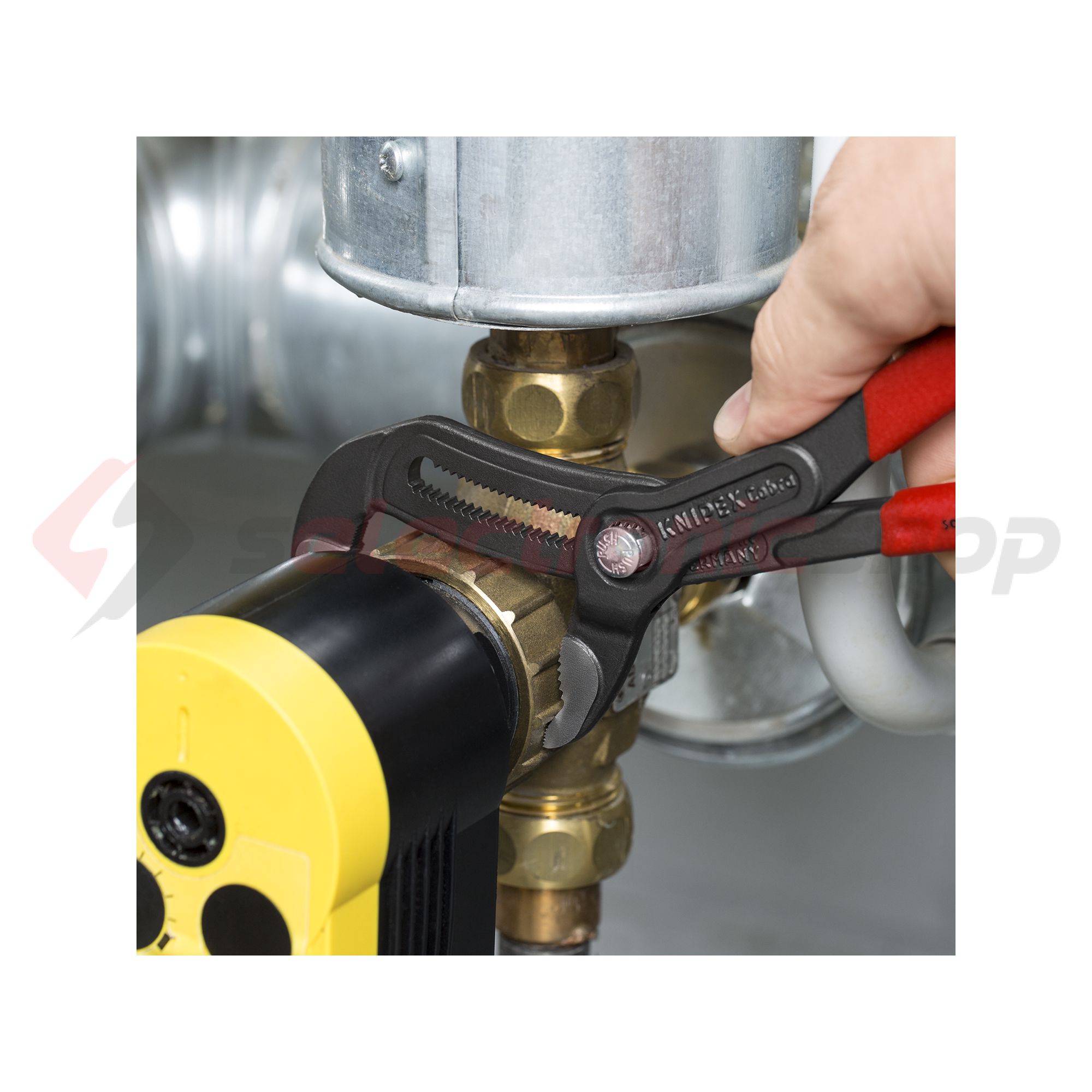 Vízpumpafogó önzáró 61HRC 46mm kulcsnyílás piros 50mm-max. átfogás 25-poz. Cobra Hightech KNIPEX - 8701250