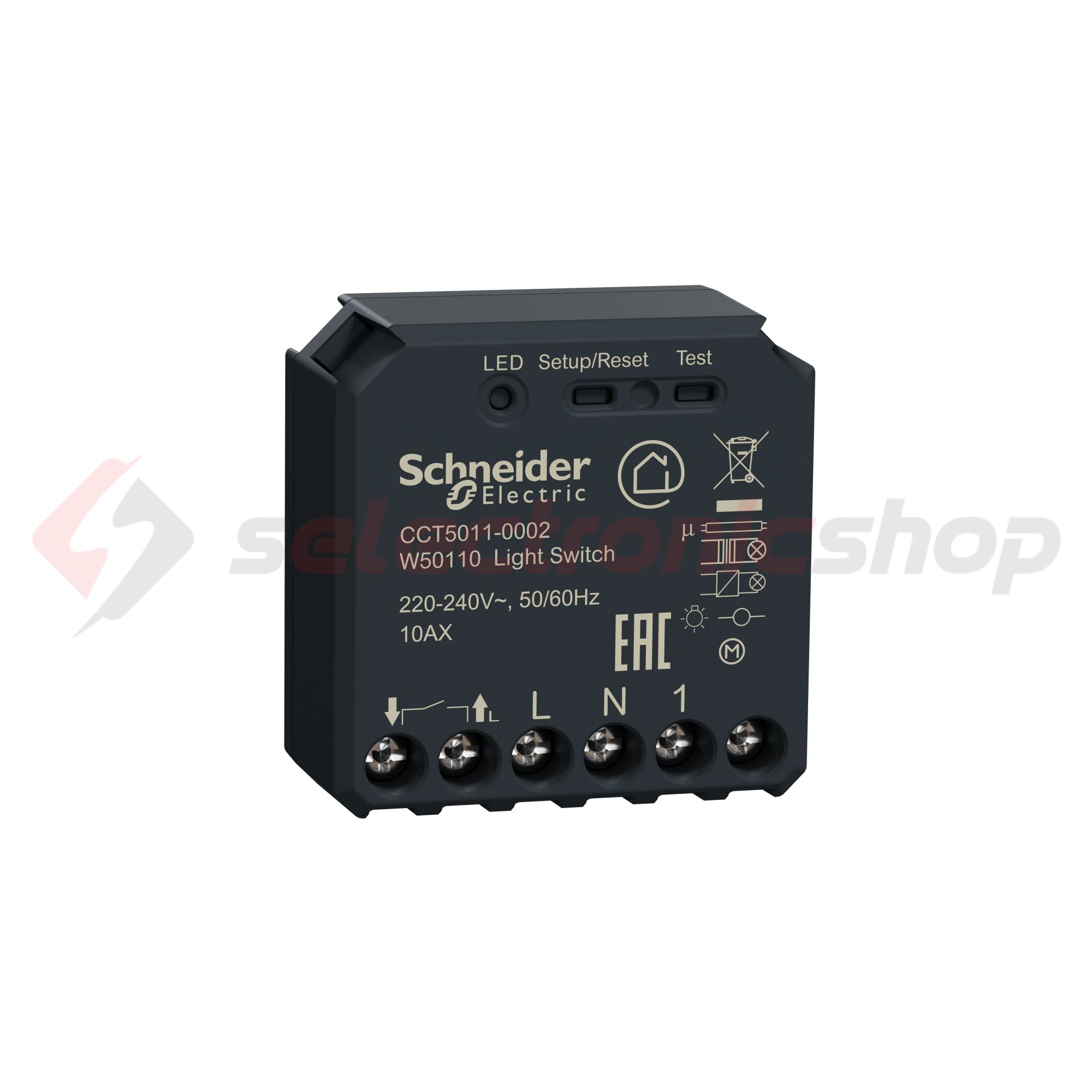 Wiser világításkapcsoló mikromodul WiFi betét 230V 10A 100-2200W süllyesztett szürke Schneider - CCT5011-0002