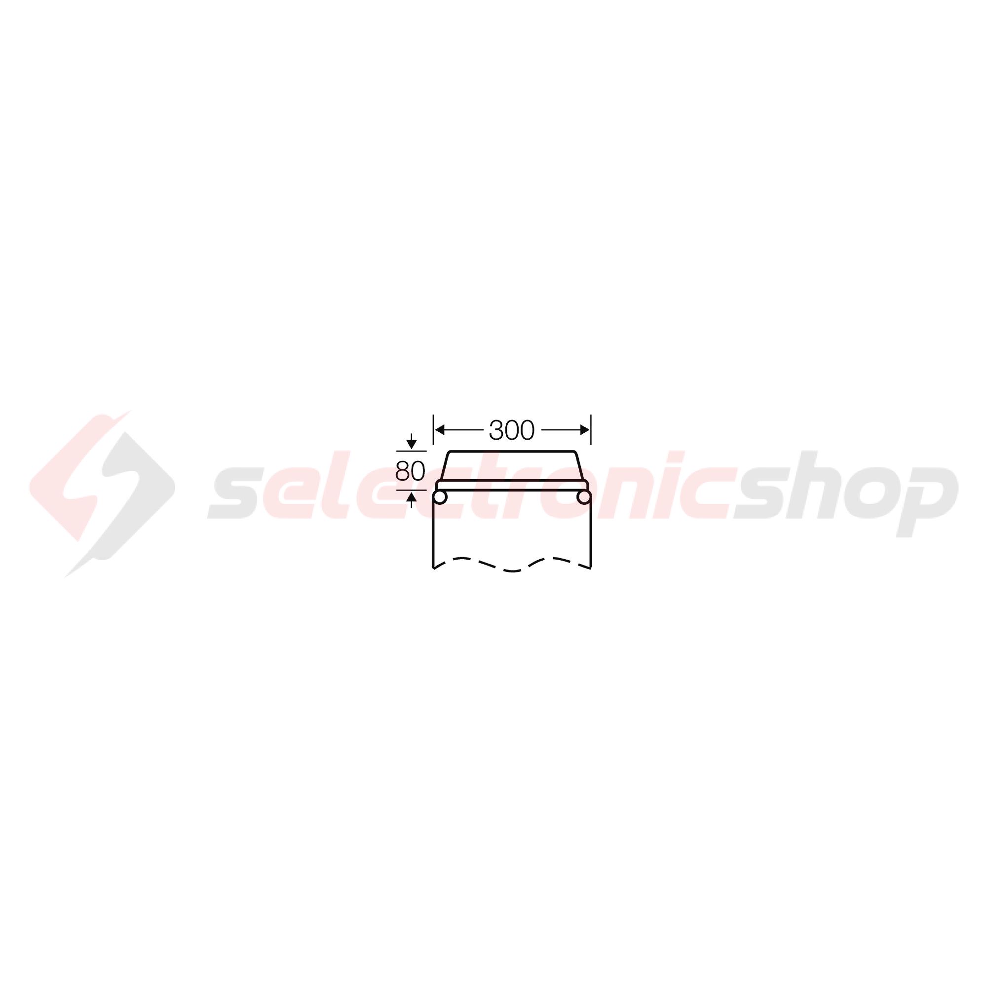 Zárófedél kikönnyített 300mmx 80mmx 100mm műanyag szürke Mi FM 63 Hensel - 2000133