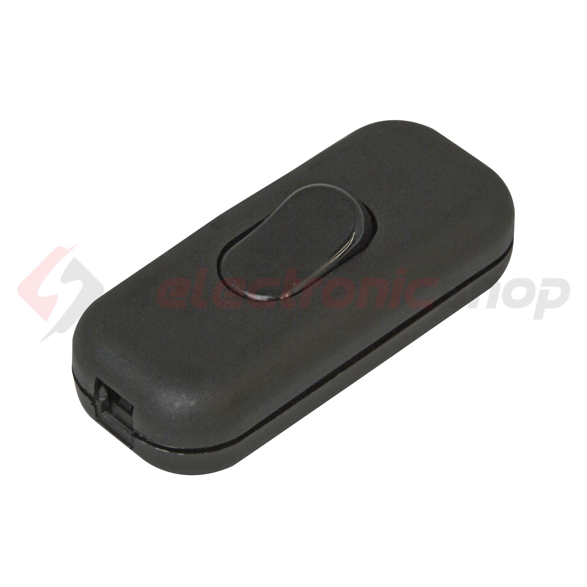 Zsinórközi 1P huzalkapcsoló billentyűs 2A 250V fekete műanyag Kopp - 191305001