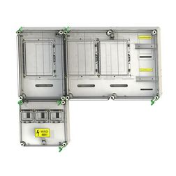 1/3F mérőszekrény 1xM63.80A+1xV32+1xHv32 szabadvezetékes PVT 7590 Á-V-Hv Fm-SZ Csatári Plas - CSP21.E032
